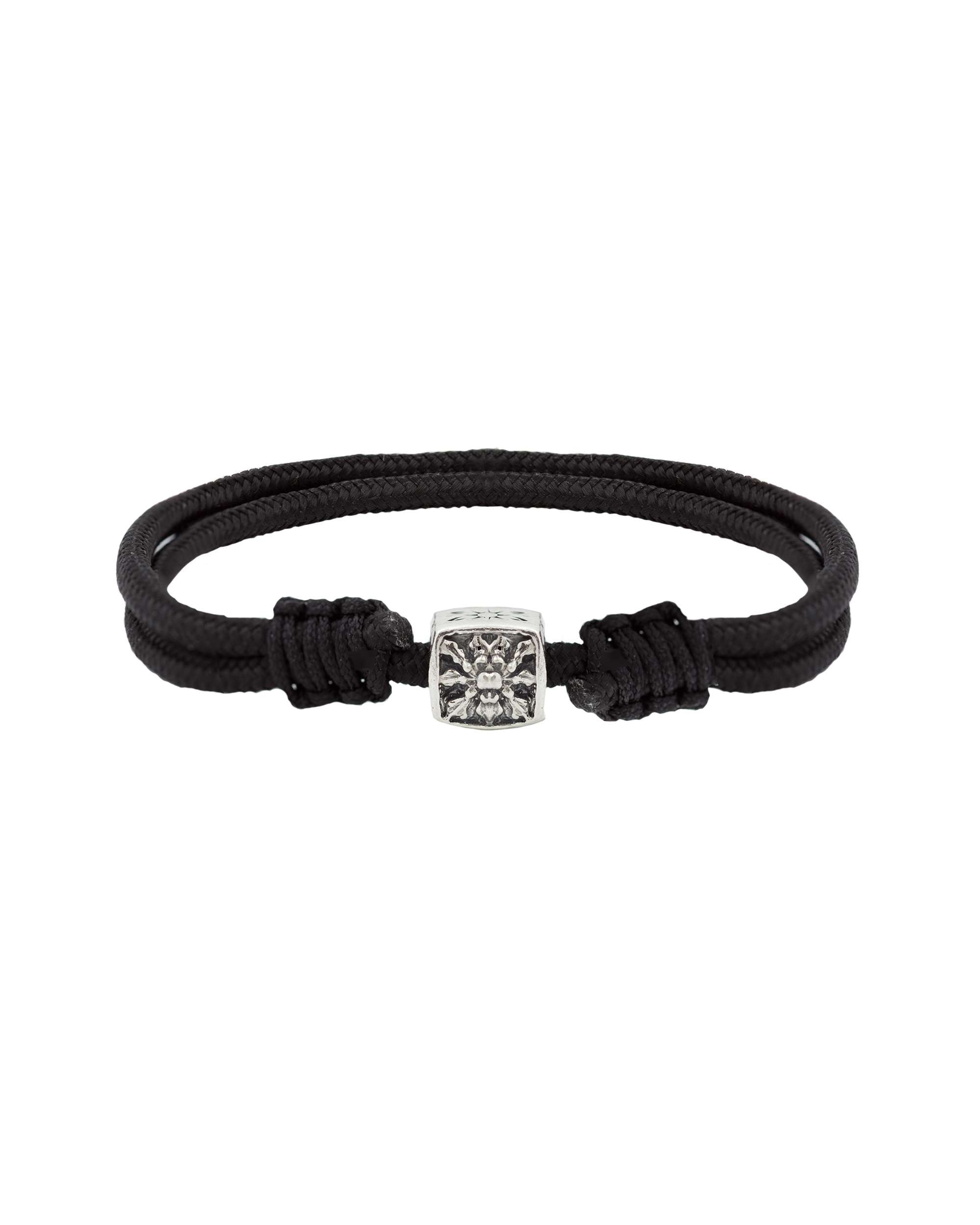 Pulsera de cordón macramé charm eguzkilore de plata - Plateado Plateado-1
