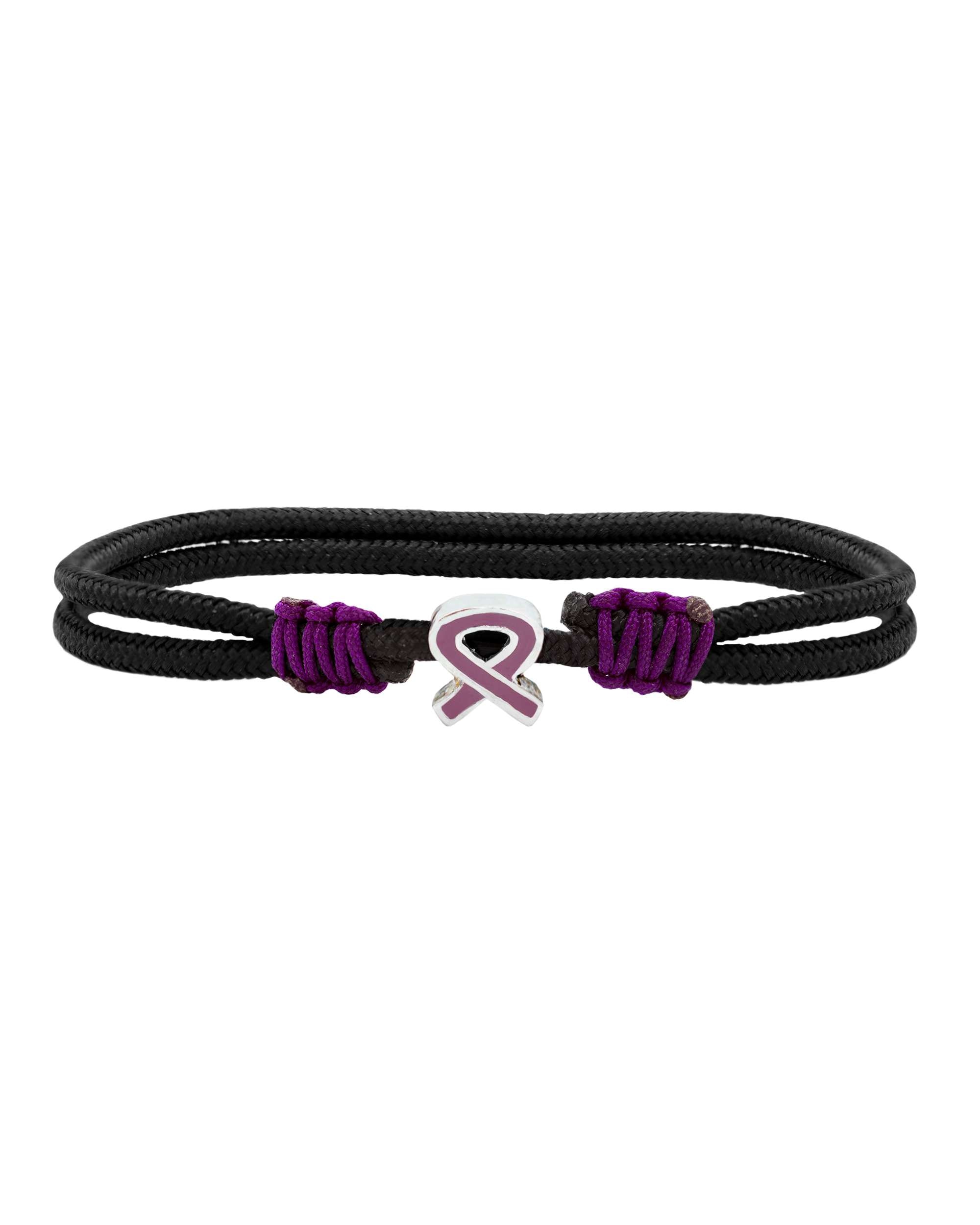 Pulsera de cordón concienciación contra la violencia de género lazo - Eguzkilore - Morado Morado-1