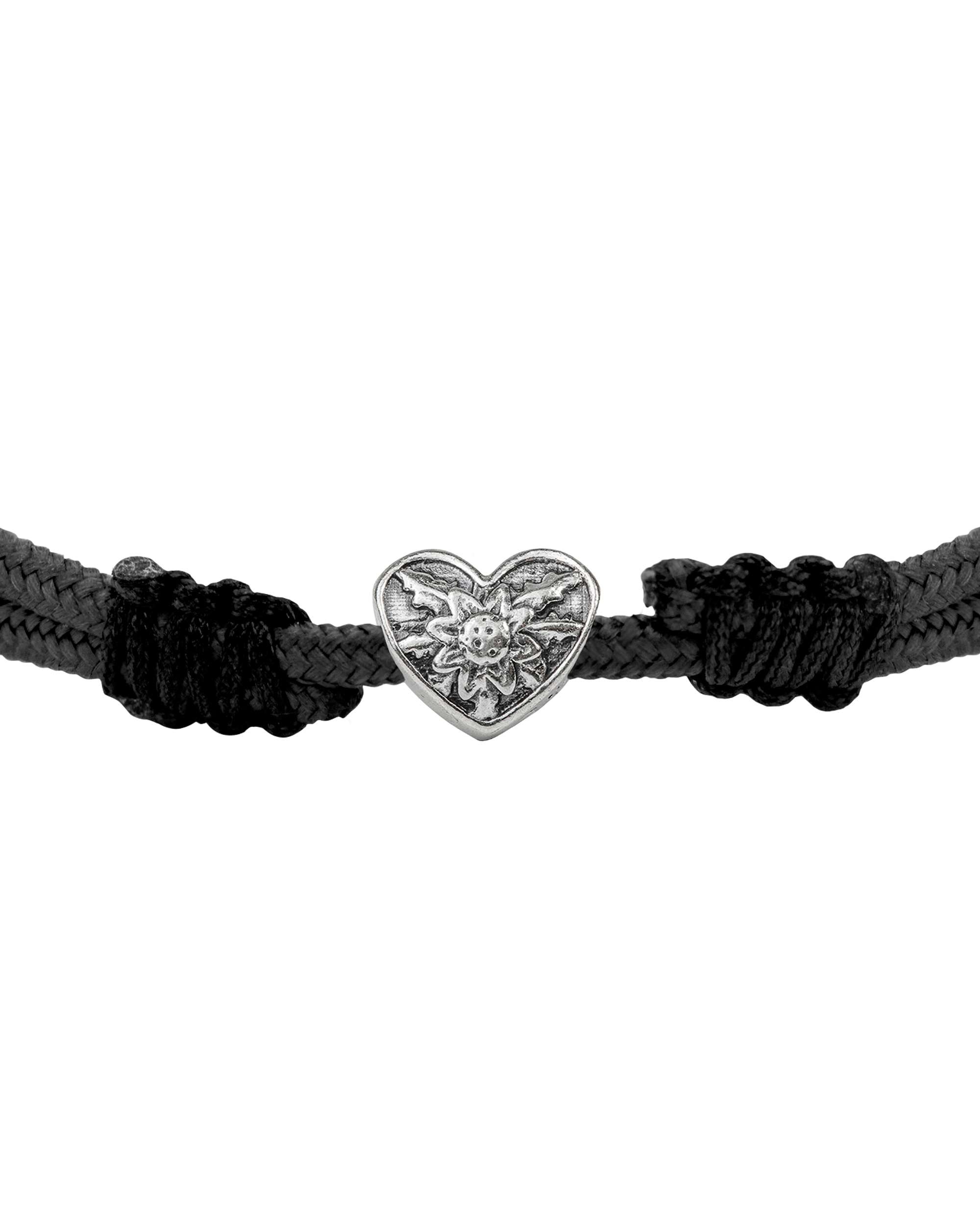 Pulsera de cordón macramé charm corazón de plata - Eguzkilore - Rojo Rojo-2