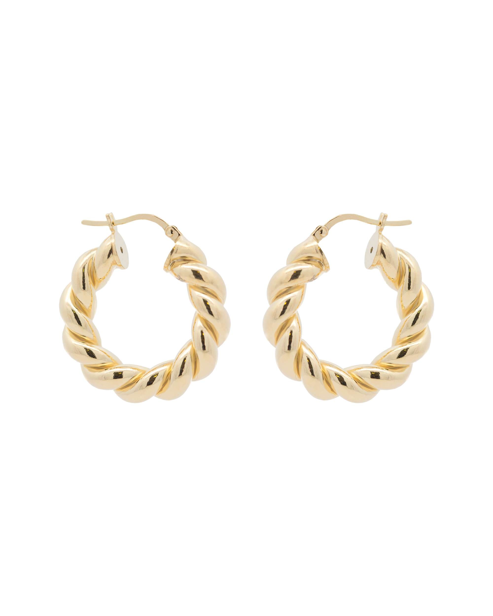 Pendientes de aro gallonado de plata dorada 20mm - Eguzkilore - Dorado Dorado-1