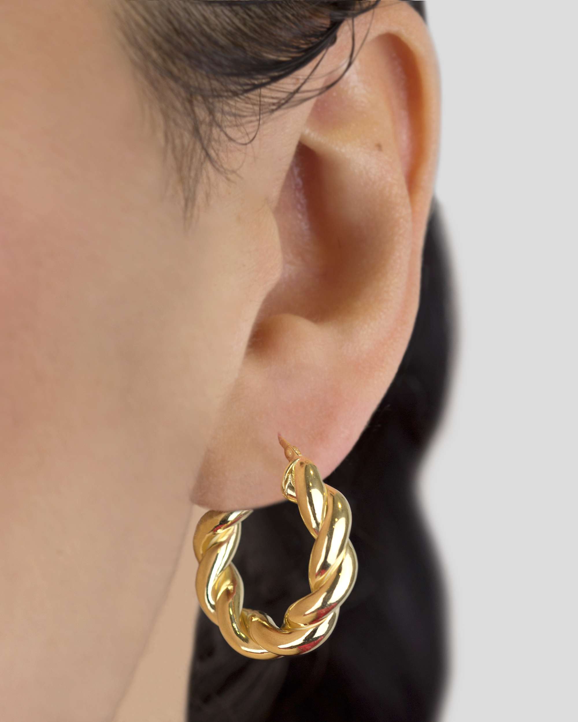 Pendientes de aro gallonado de plata dorada 20mm - Eguzkilore - Dorado Dorado-2