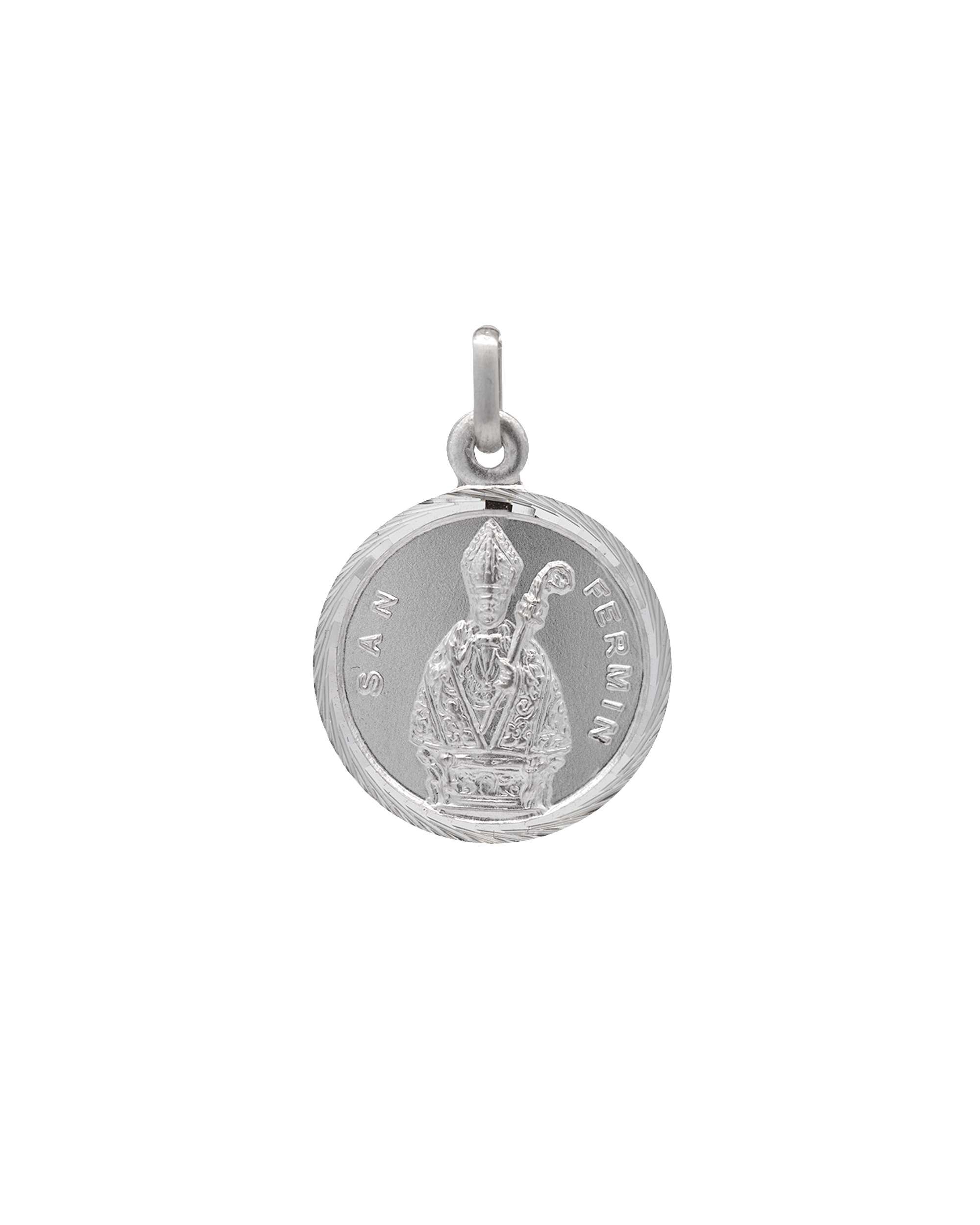Colgante medalla san fermín de plata 20mm - Eguzkilore - Plateado Plateado-1