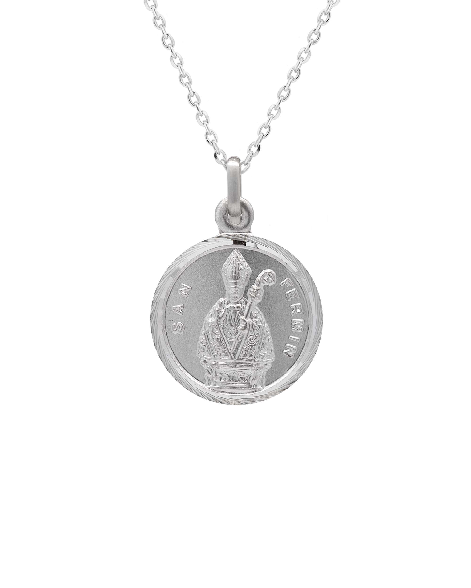 Colgante medalla san fermín de plata 20mm - Eguzkilore - Plateado Plateado-2
