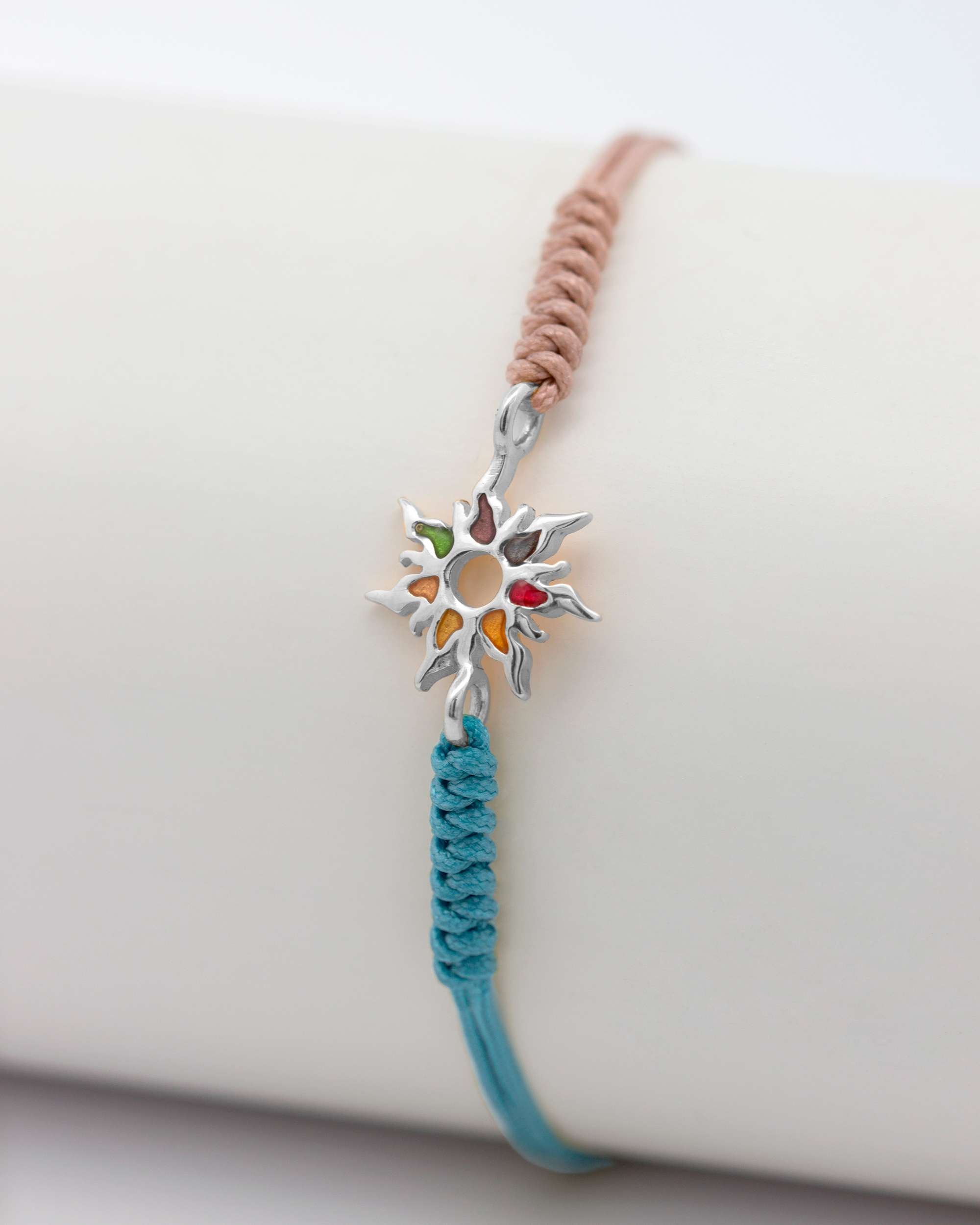 Imagen 2 de Pulsera de cordón azul y topo mountain de plata - Eguzkilore - Multicolor Multicolor