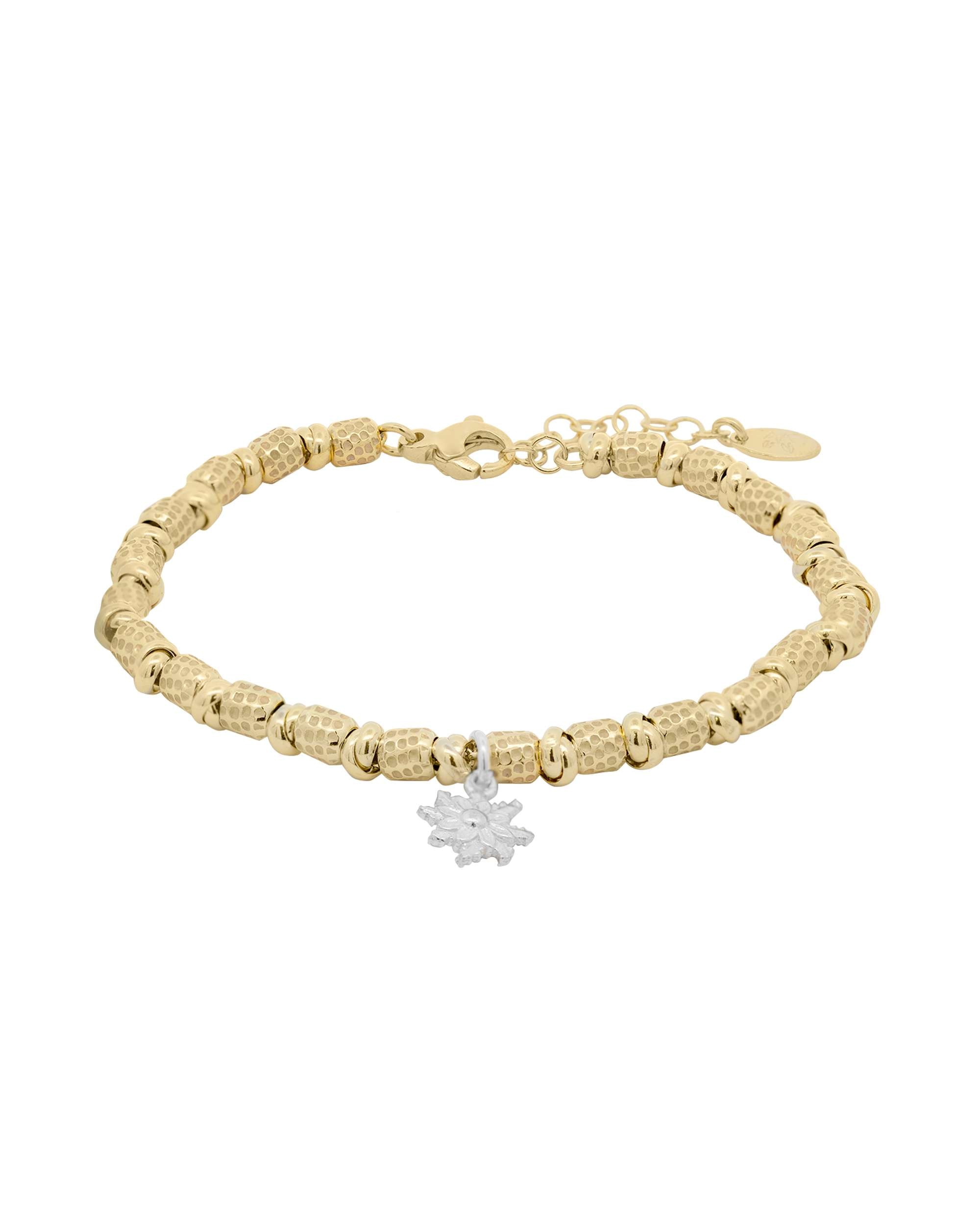 Imagen 0 de Pulsera de cadena eguzkilore de plata dorada troquelada Dorado