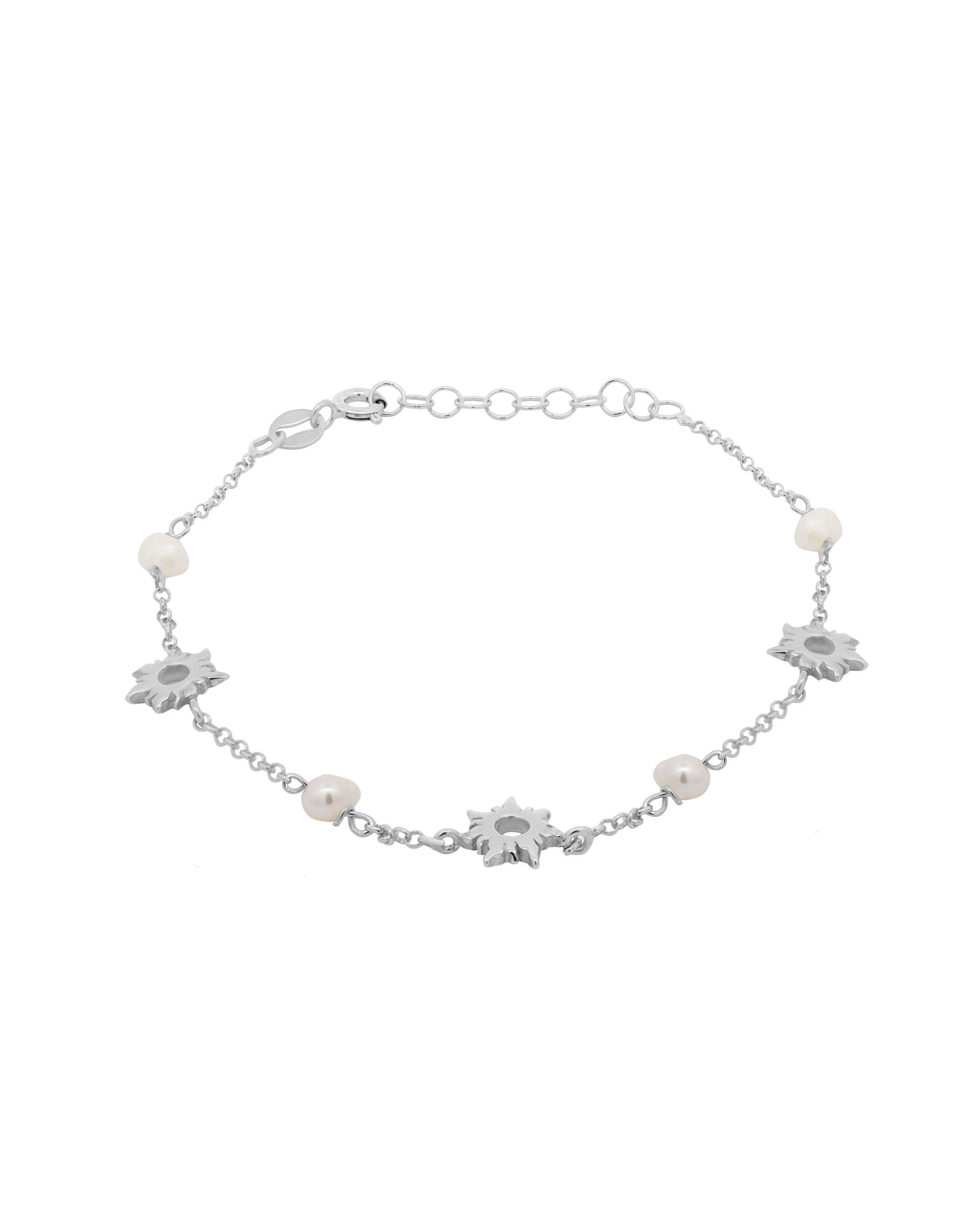 Pulsera de cadena mountain de plata y perlas - Eguzkilore - Plateado Plateado-1