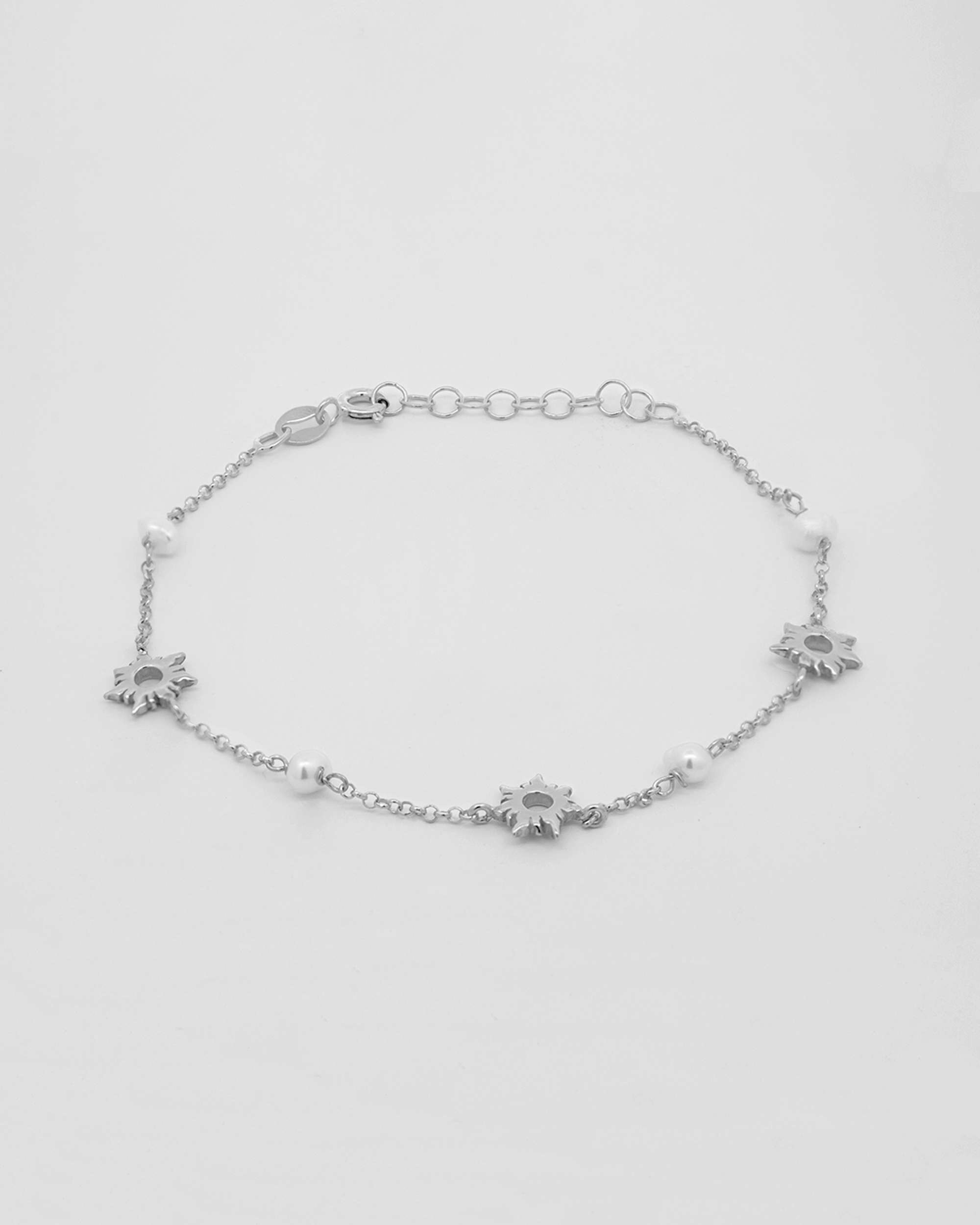 Pulsera de cadena mountain de plata y perlas - Eguzkilore - Plateado Plateado-2