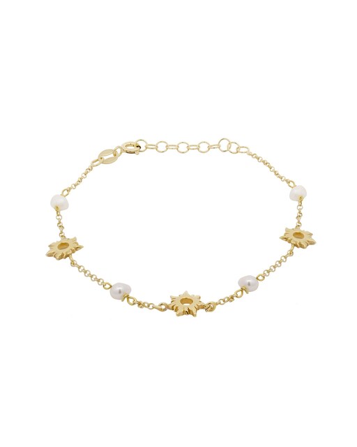 Imagen 0 de Pulsera Mountain de plata dorada y perlas