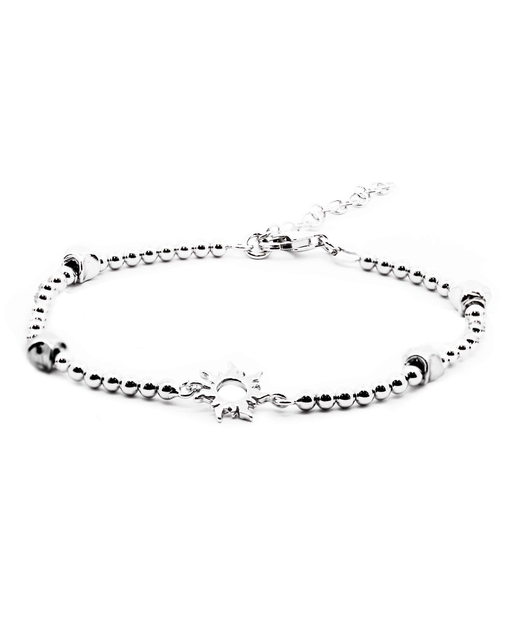 Pulsera de cadena mountain de plata con estrella y bolitas - Eguzkilore - Plateado Plateado-1