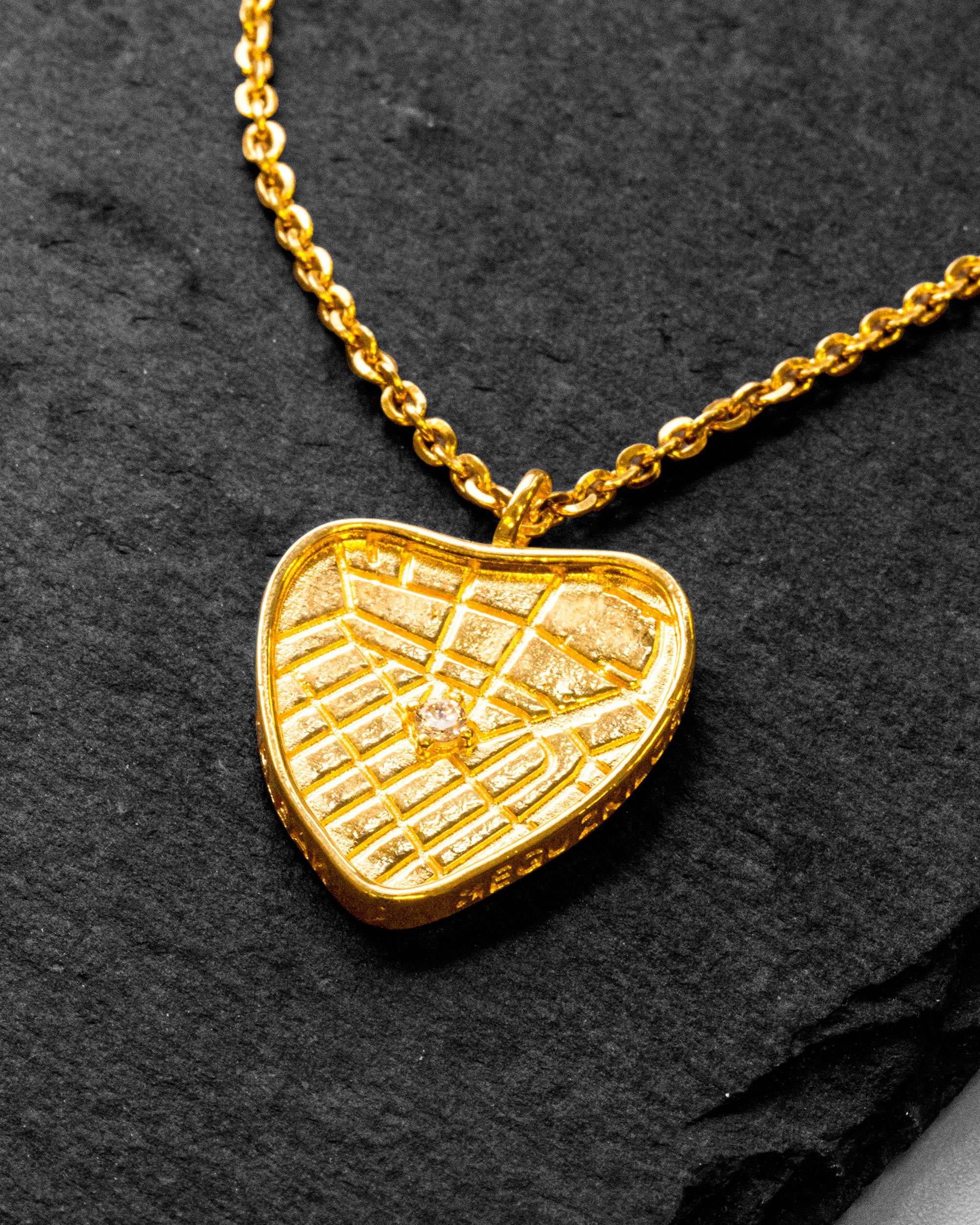 Colgante corazón de bilbao de plata dorada - Eguzkilore - Dorado Dorado-2