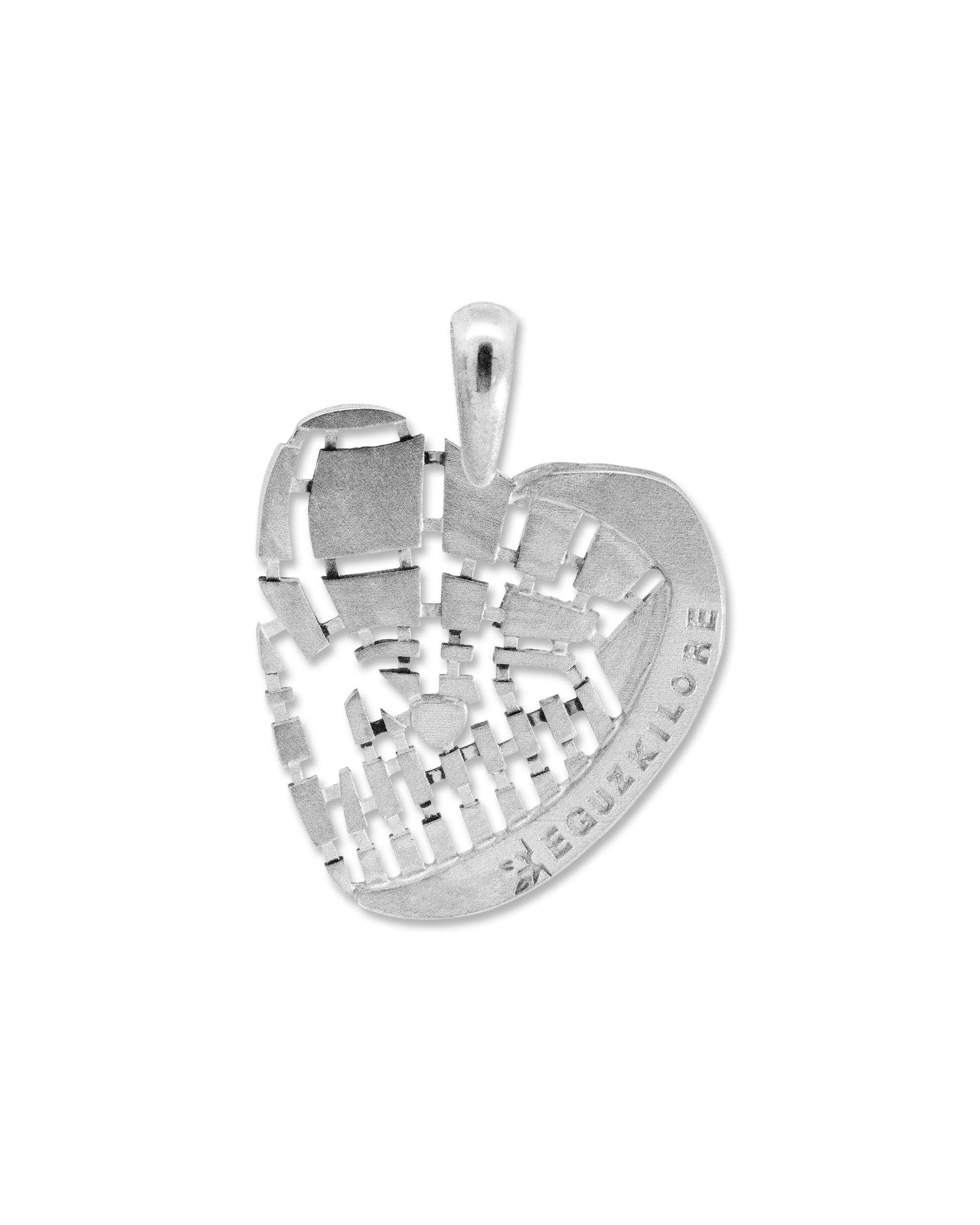 Colgante corazón de bilbao de plata y oro - Eguzkilore - Plateado Plateado-3