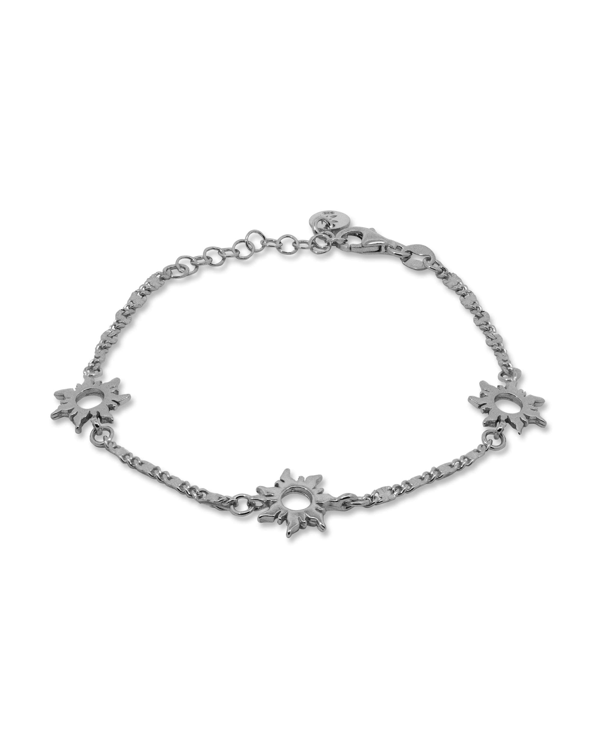 Imagen 0 de Pulsera de cadena mountain de plata con 3 eguzkilore Plateado