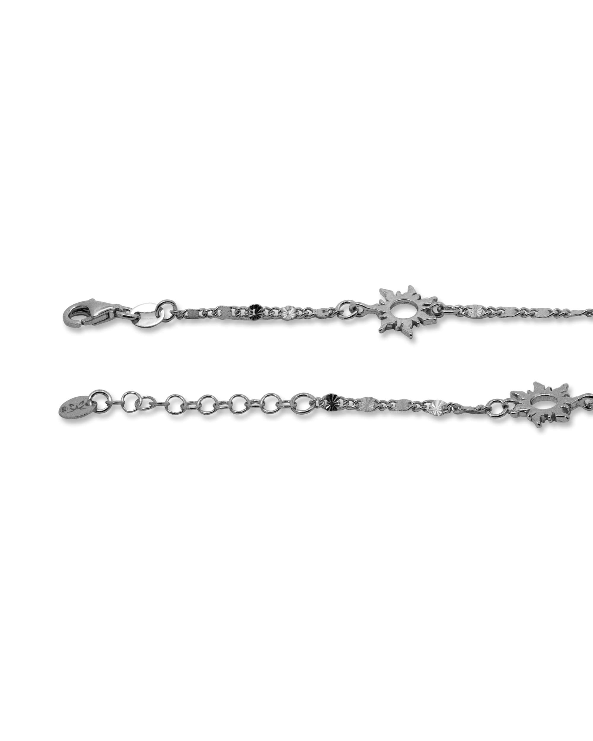 Pulsera de cadena mountain de plata con 3 eguzkilore - Plateado Plateado-3