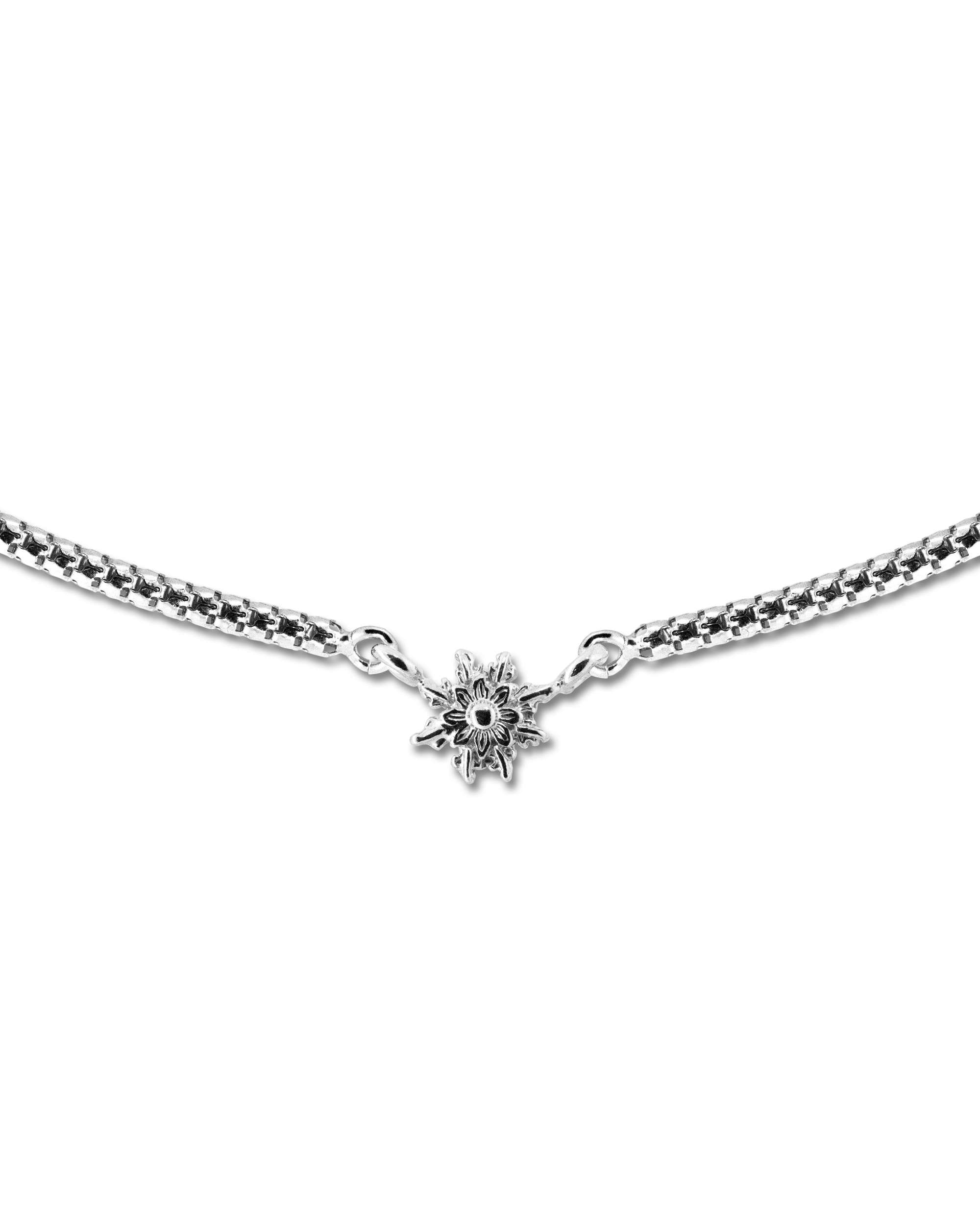 Collar de plata con 3 eguzkilore y cadena semirígida - Plateado Plateado-2