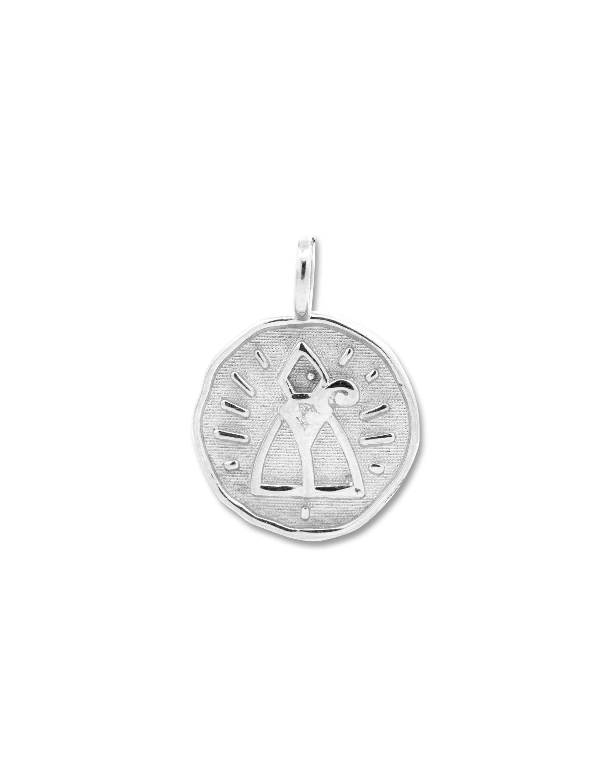 Colgante san fermín redondo de plata 20mm - Eguzkilore - Plateado Plateado-1