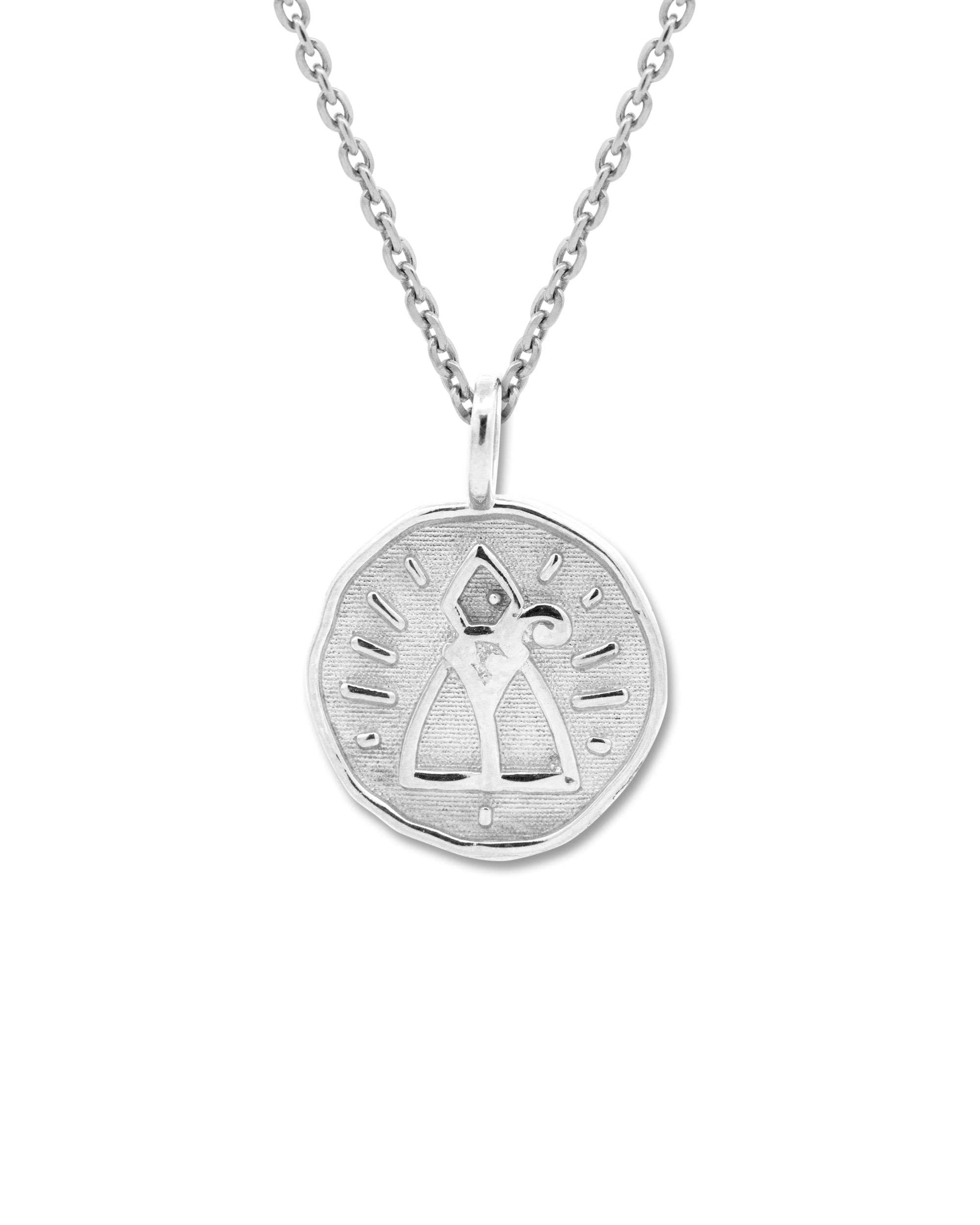 Colgante san fermín redondo de plata 20mm - Eguzkilore - Plateado Plateado-2