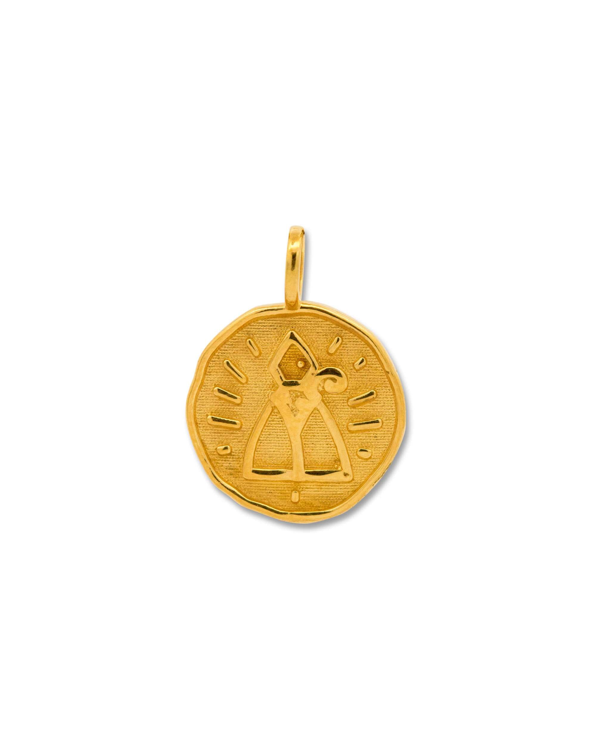 Colgante san fermín redondo de plata dorada 20mm - Eguzkilore - Dorado Dorado-1