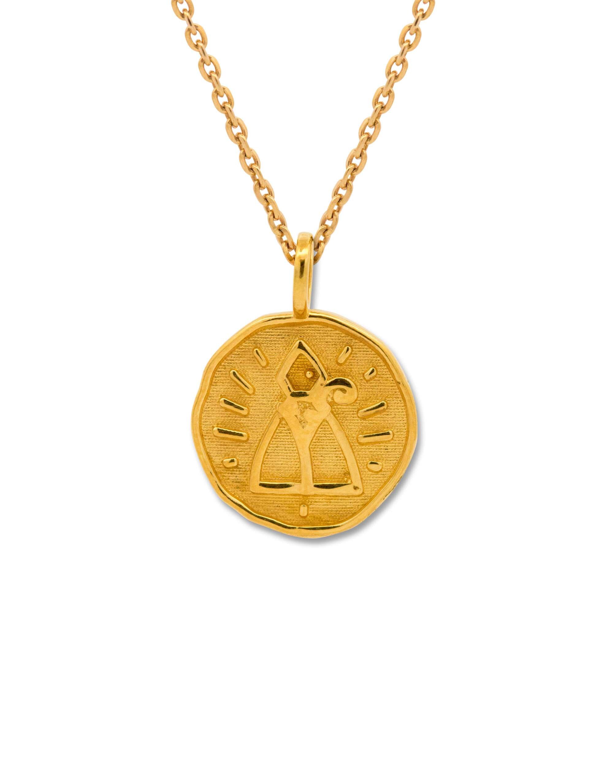 Colgante san fermín redondo de plata dorada 20mm - Eguzkilore - Dorado Dorado-2