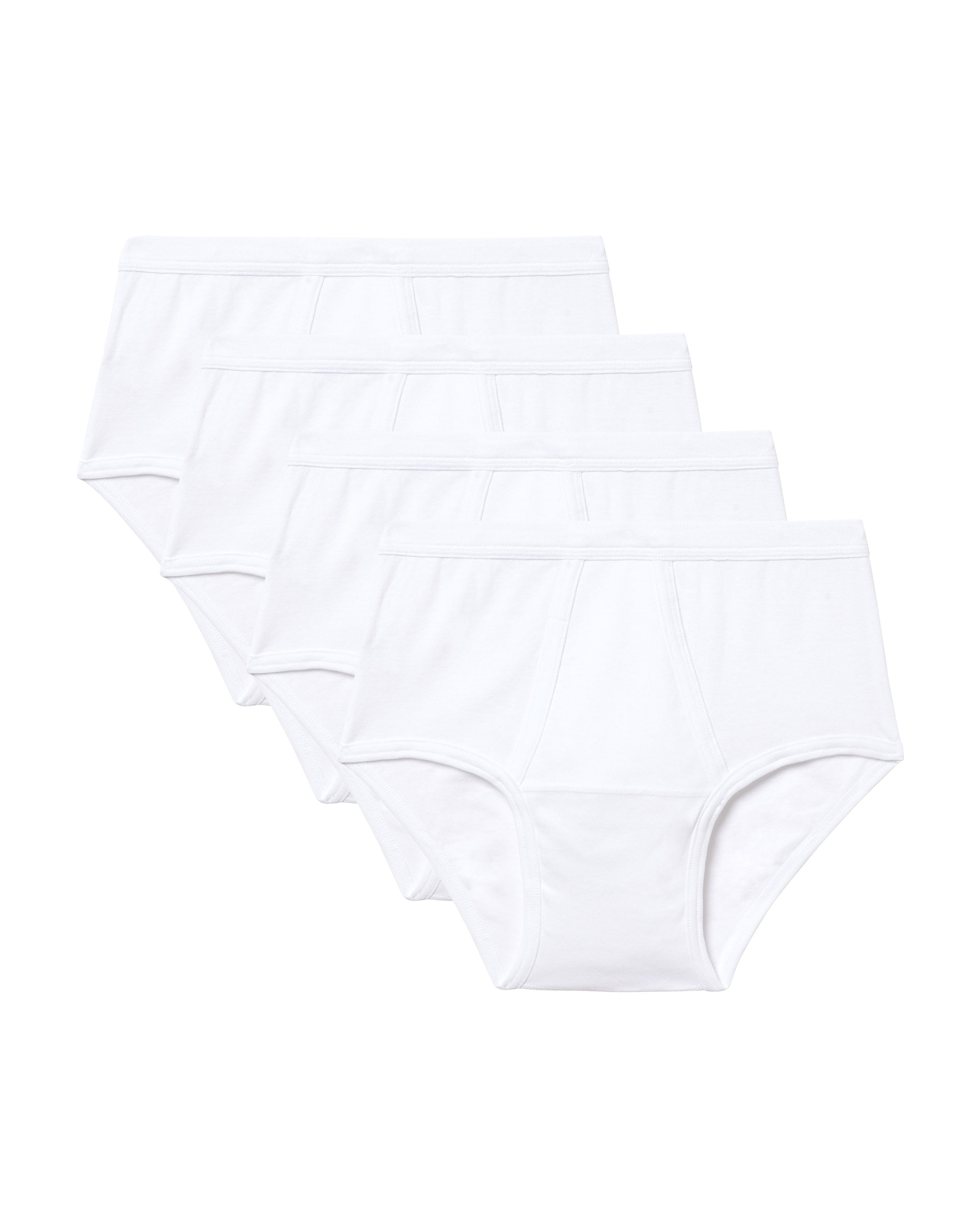 Imagen 0 de Pack de cuatro slips de hombre abierto de algodón Blanco