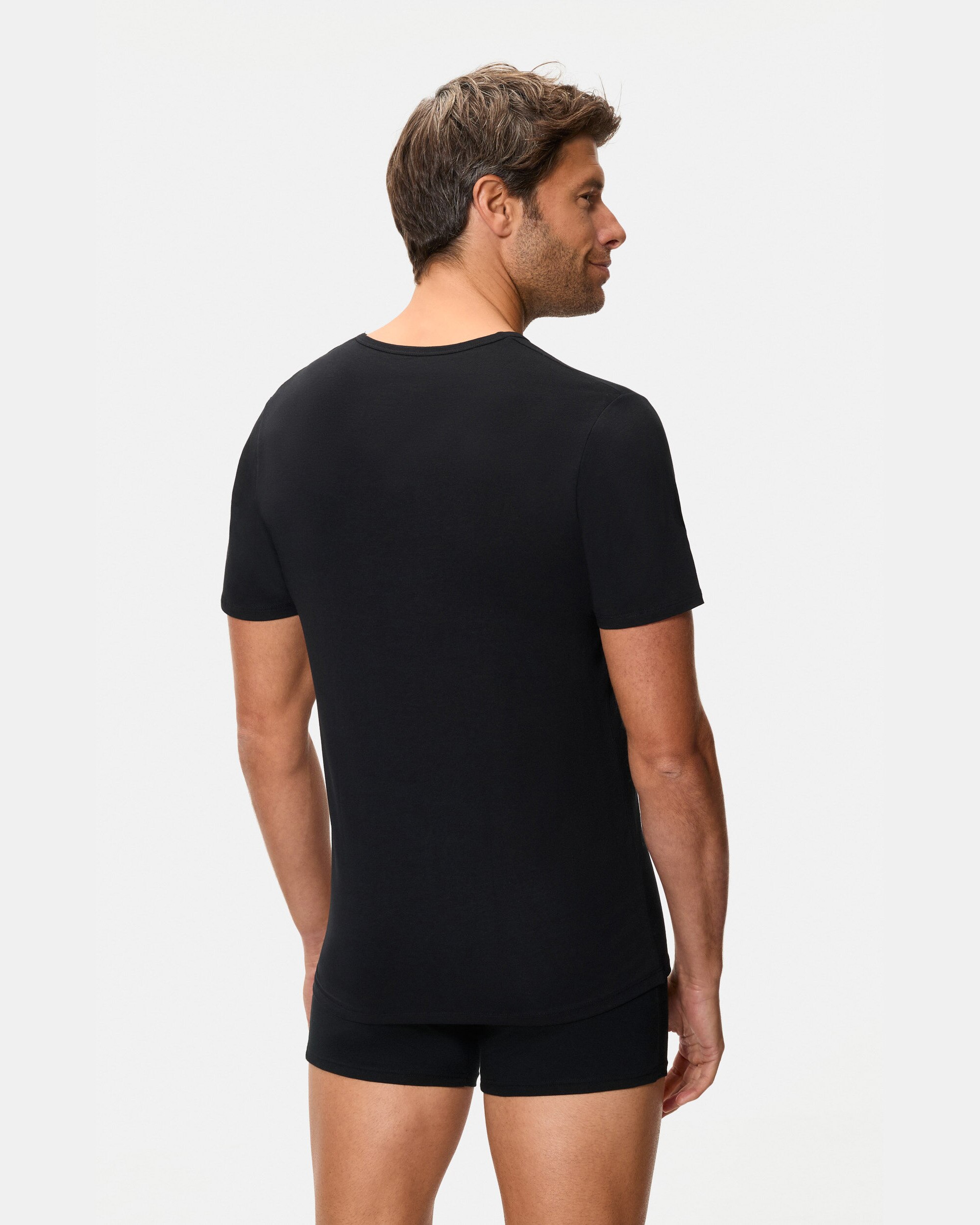 Camiseta interior termorreguladora manga corta cuello redondo - Abanderado - Negro Negro-2