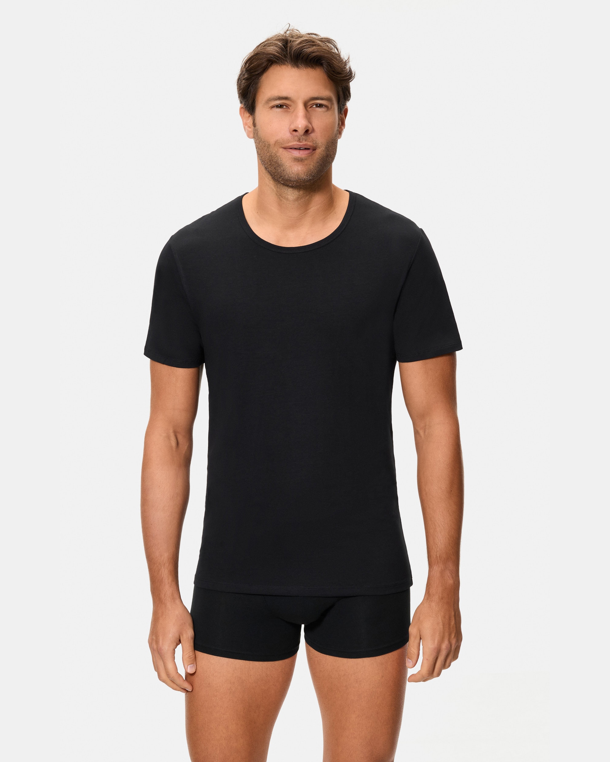 Camiseta interior termorreguladora manga corta cuello redondo - Abanderado - Negro Negro-4