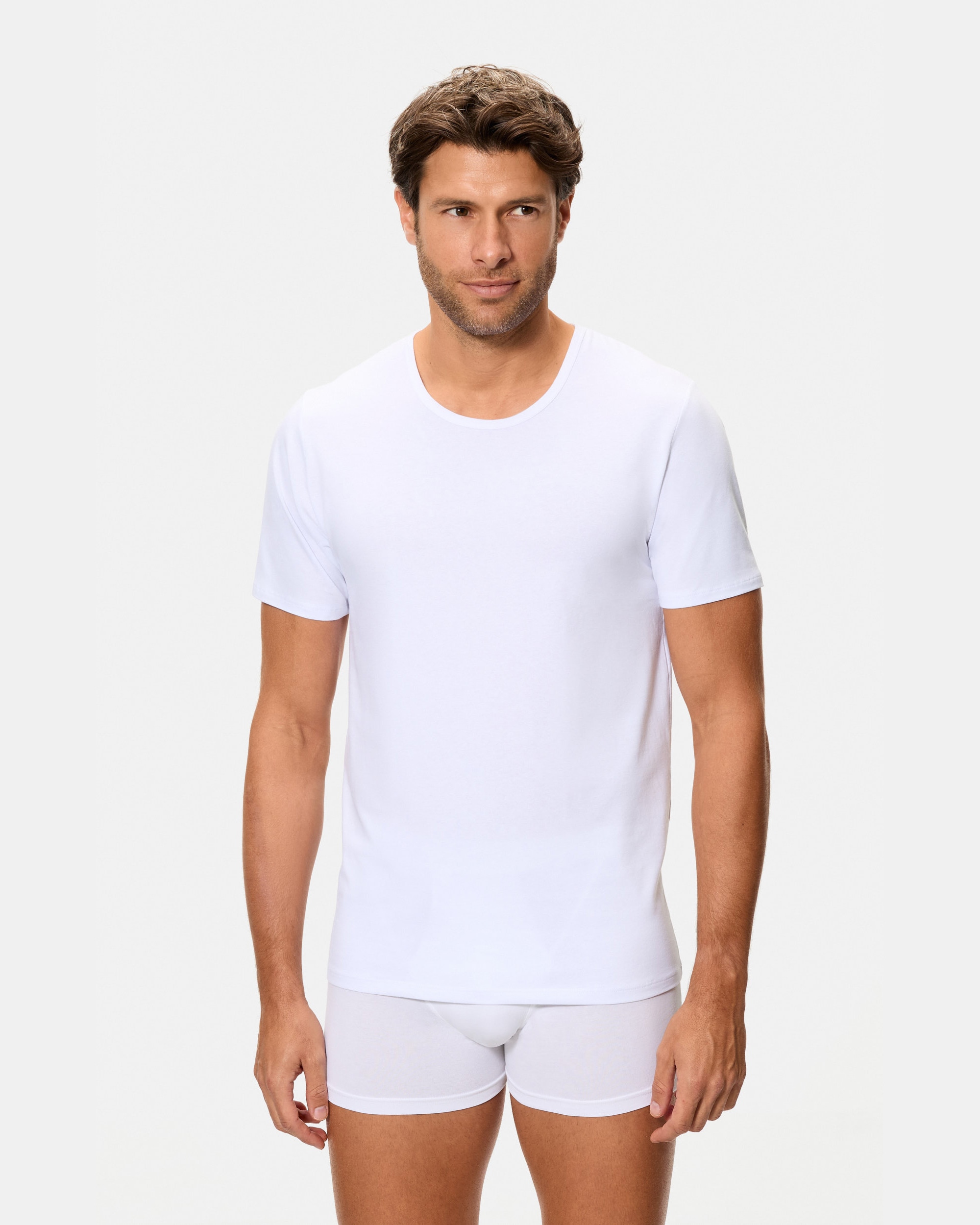 Camiseta interior termorreguladora manga corta cuello redondo - Abanderado - Blanco Blanco-1