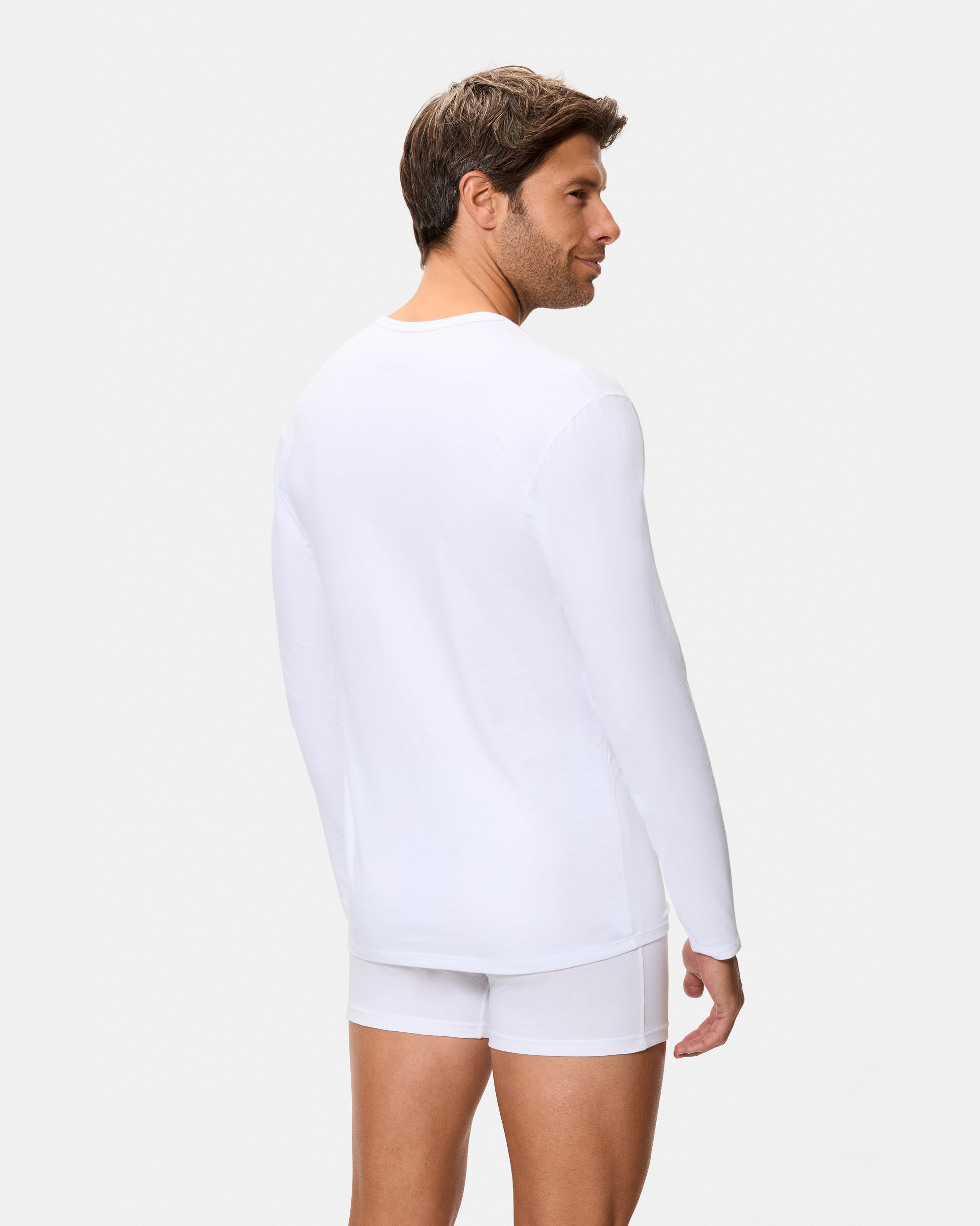 Camiseta interior termorreguladora manga larga cuello v - Abanderado - Blanco Blanco-2
