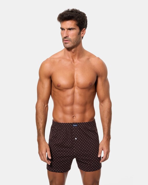 Imagen 0 de Pack de dos bóxers de tela de hombre abiertos en color azul