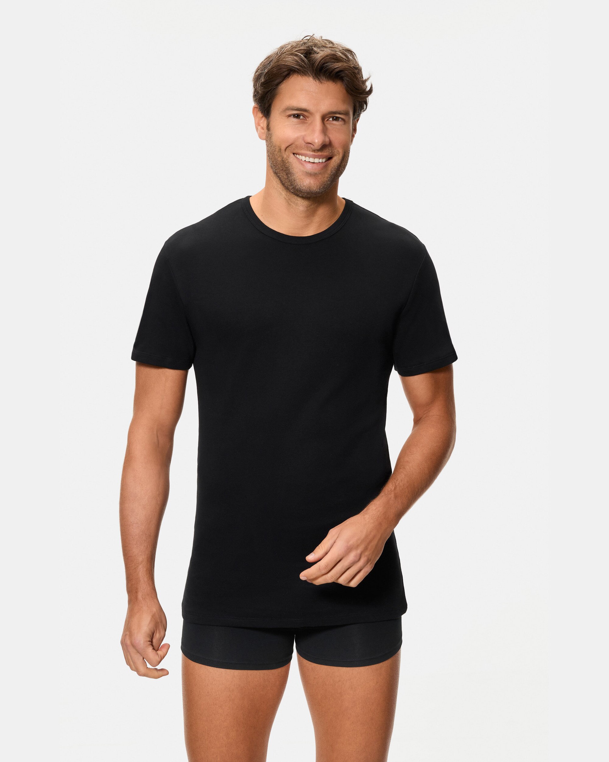 Camiseta térmica manga corta cuello redondo 100% algodón - Abanderado - Negro Negro-1