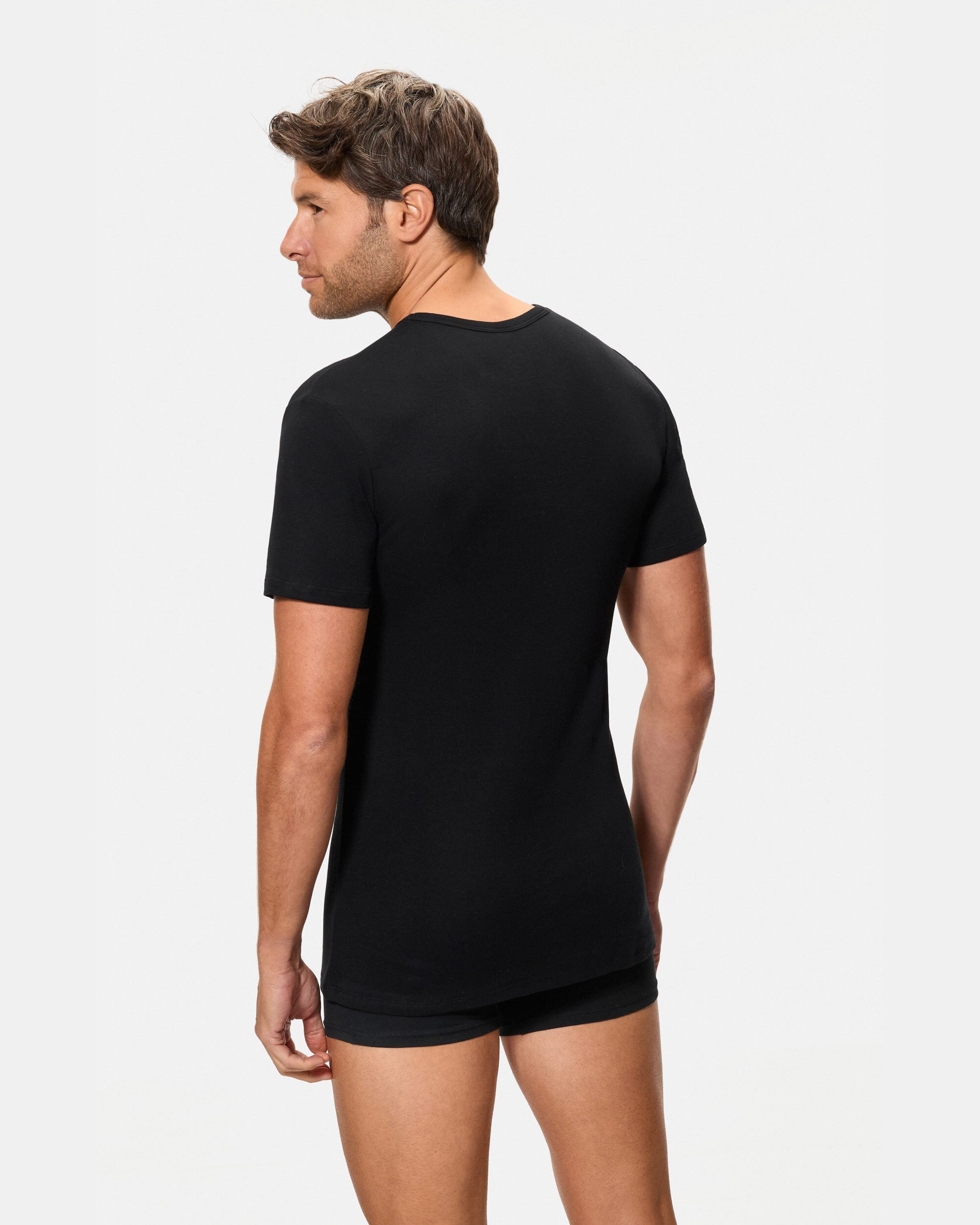Camiseta térmica manga corta cuello redondo 100% algodón - Abanderado - Negro Negro-2