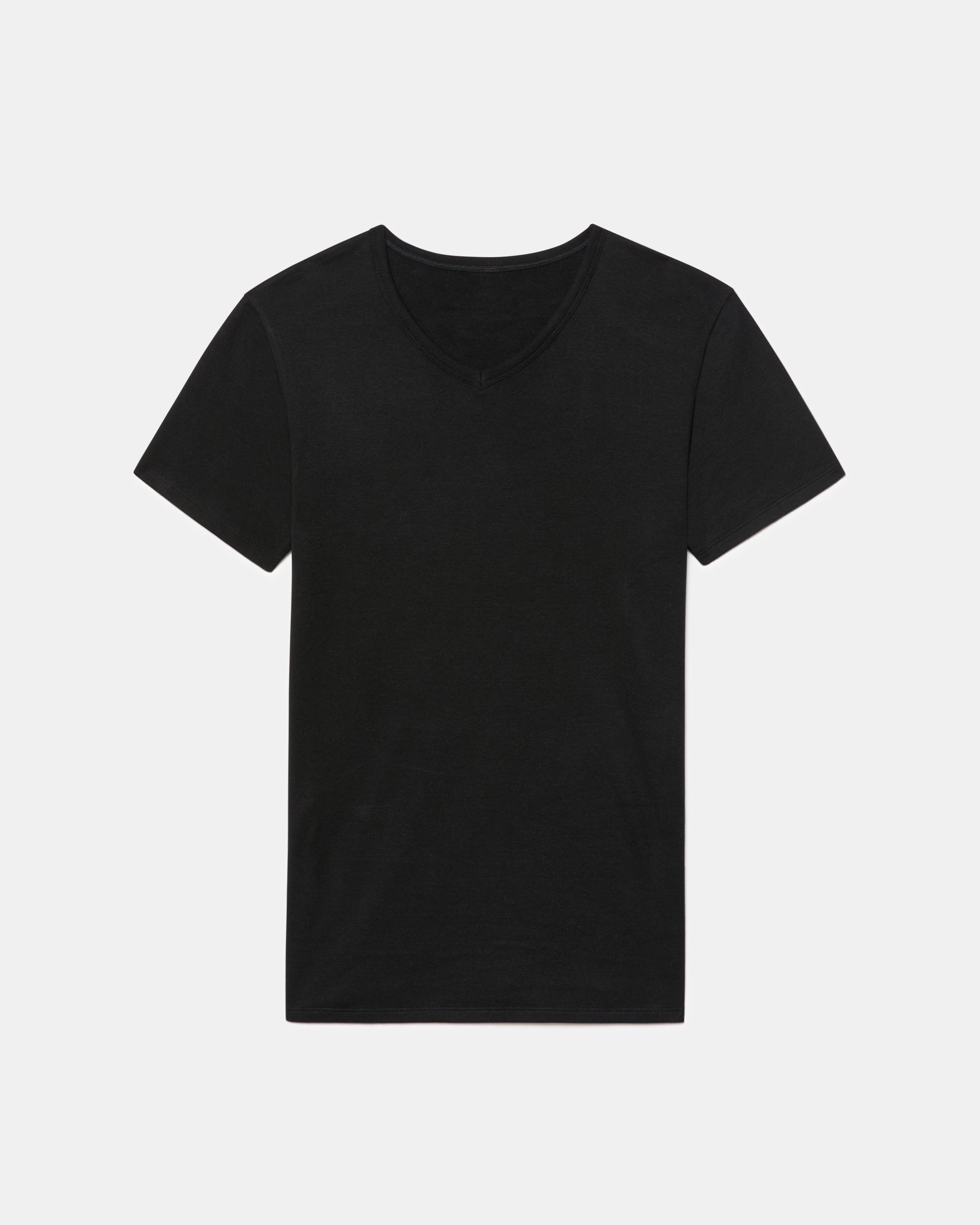 Camiseta térmica manga corta cuello v 100% algodón - Abanderado - Negro Negro-5