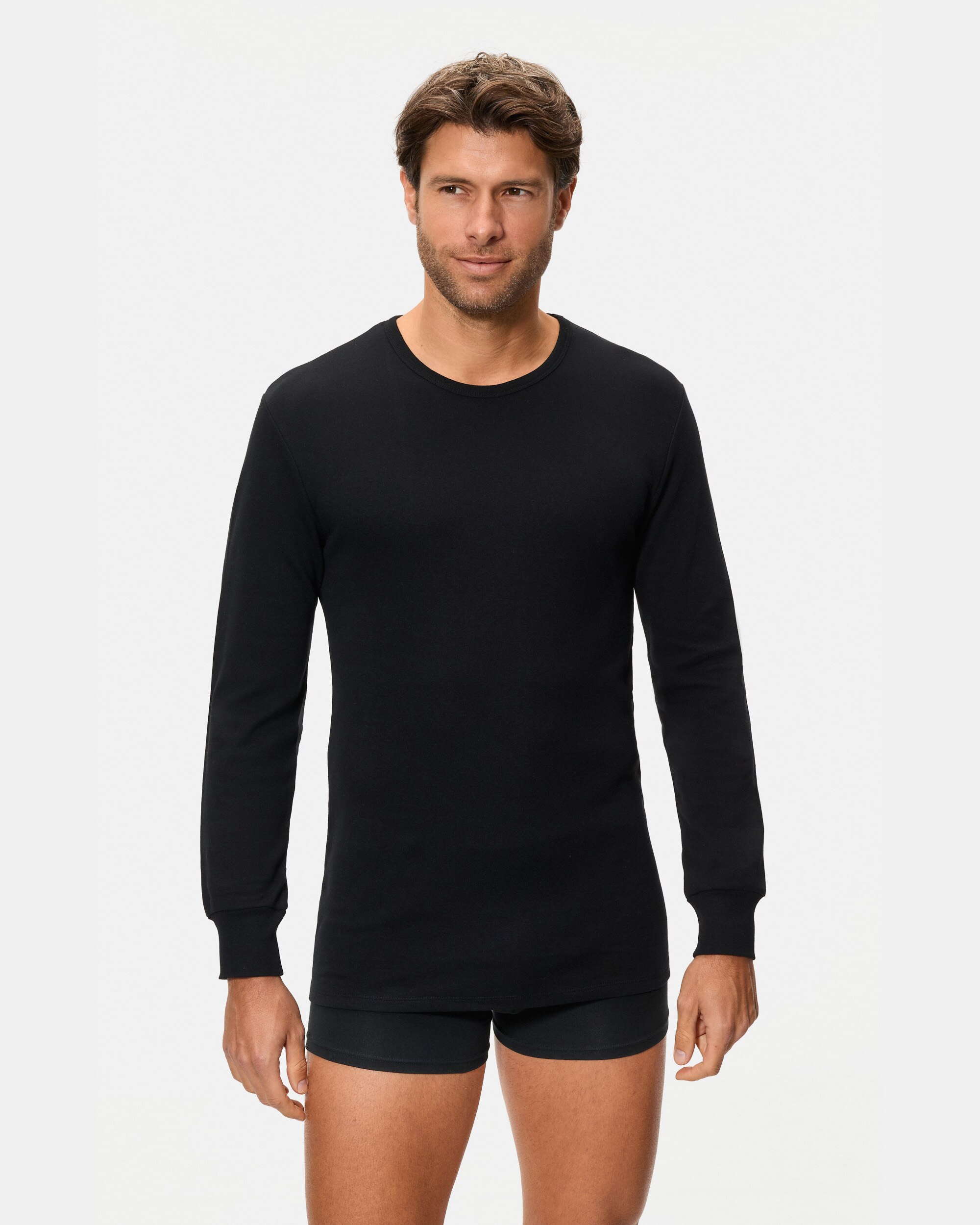 Camiseta térmica manga larga cuello redondo 100% algodón - Abanderado - Negro Negro-4