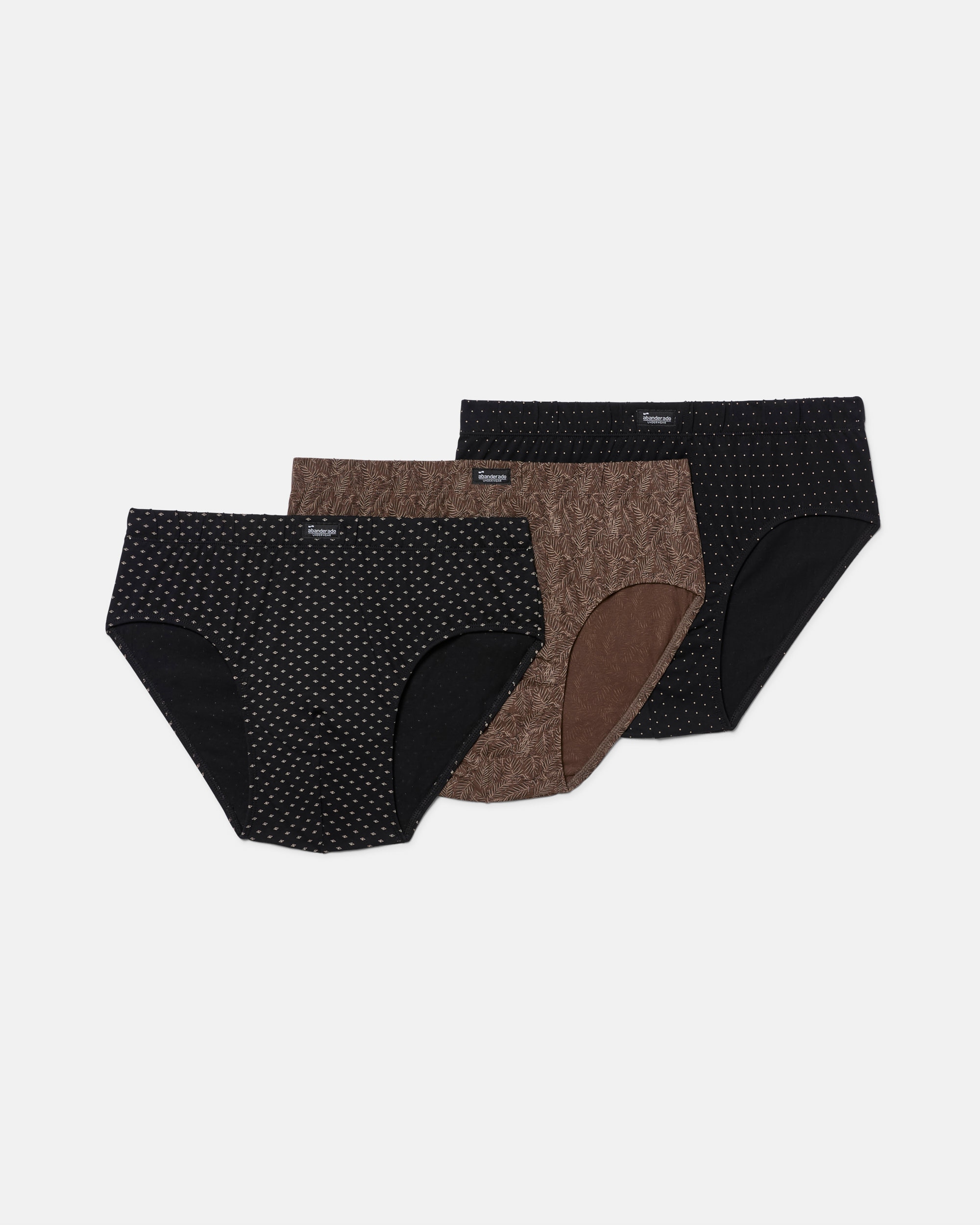 Imagen 0 de Pack de tres slips semicortos de hombre con algodón estampado Multicolor