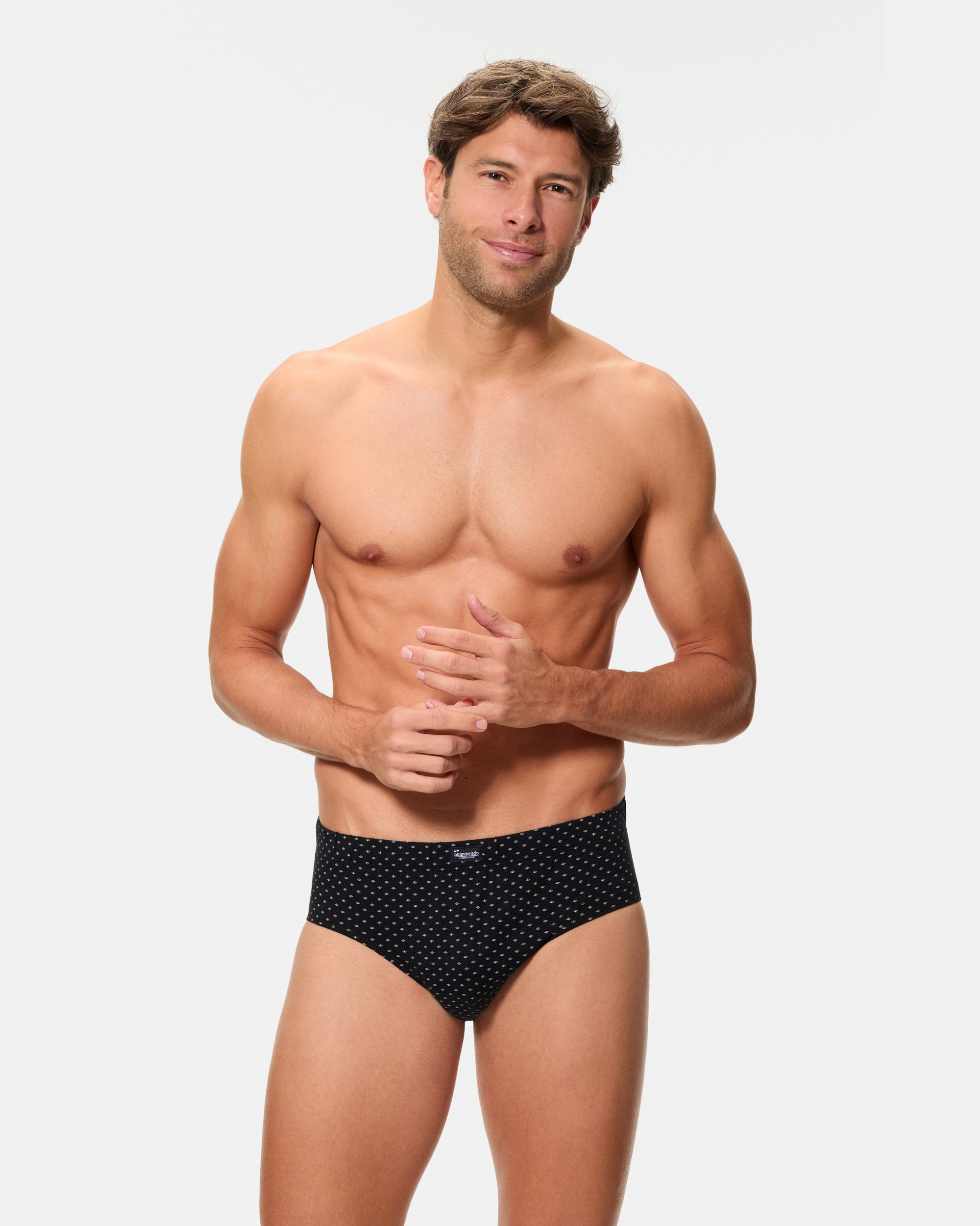 Pack de tres slips semicortos de hombre con algodón estampado - Abanderado - Multicolor Multicolor-5