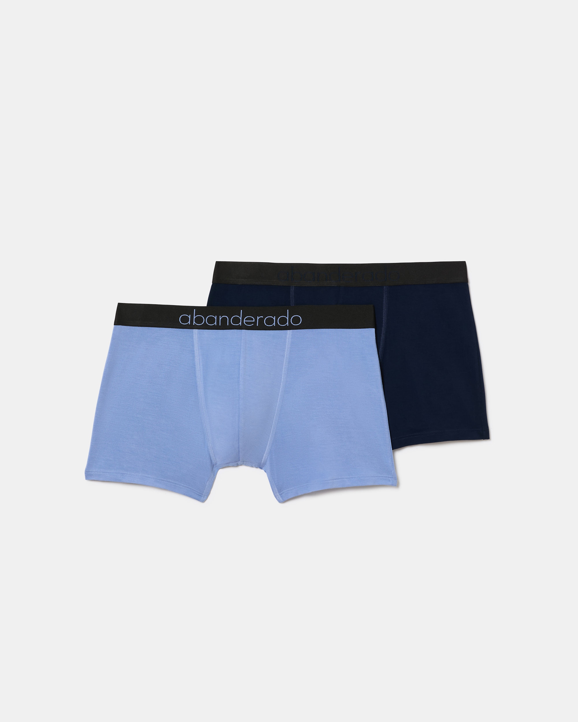 Boxers de punto de hombre de fibra natural de bambú - Abanderado - Azul claro / Azul marino Azul claro / Azul marino-1