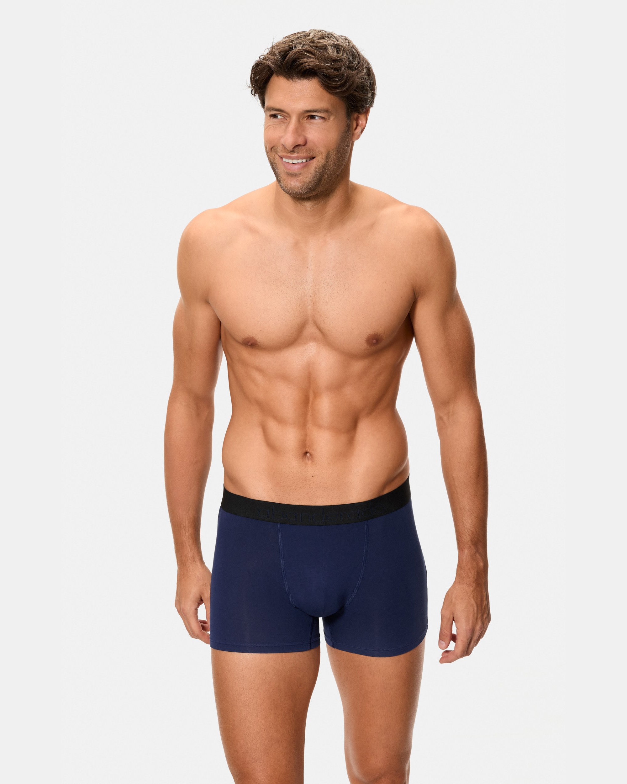 Boxers de punto de hombre de fibra natural de bambú - Abanderado - Azul claro / Azul marino Azul claro / Azul marino-2