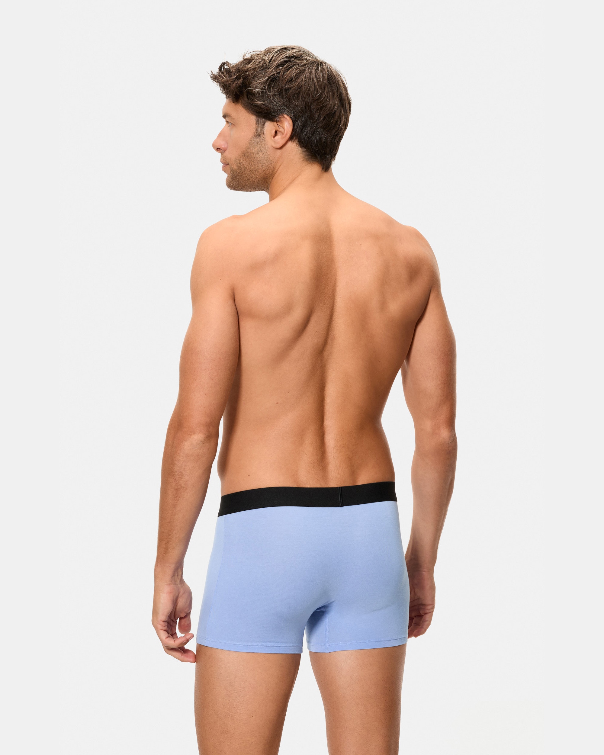 Boxers de punto de hombre de fibra natural de bambú - Abanderado - Azul claro / Azul marino Azul claro / Azul marino-3
