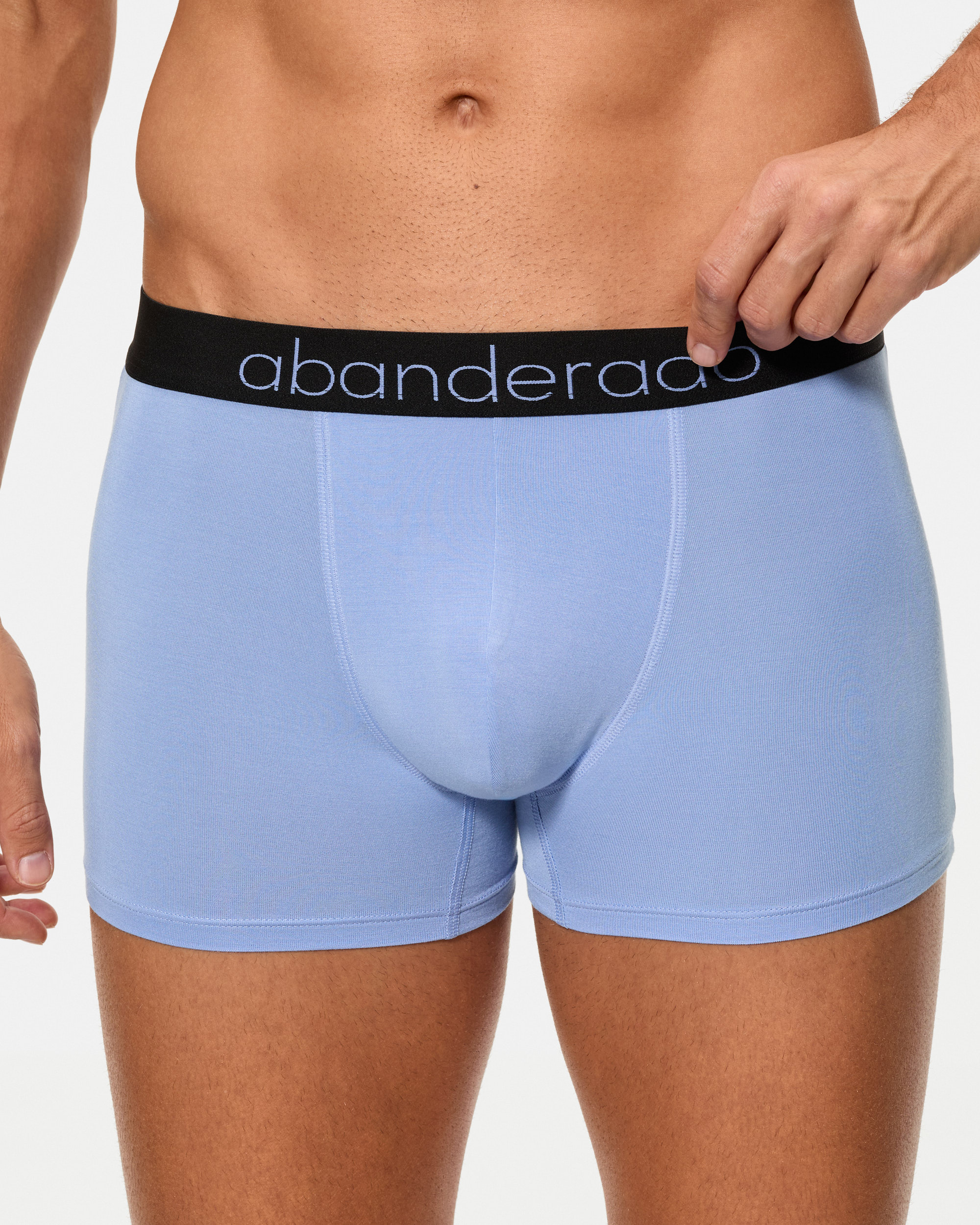 Boxers de punto de hombre de fibra natural de bambú - Abanderado - Azul claro / Azul marino Azul claro / Azul marino-4