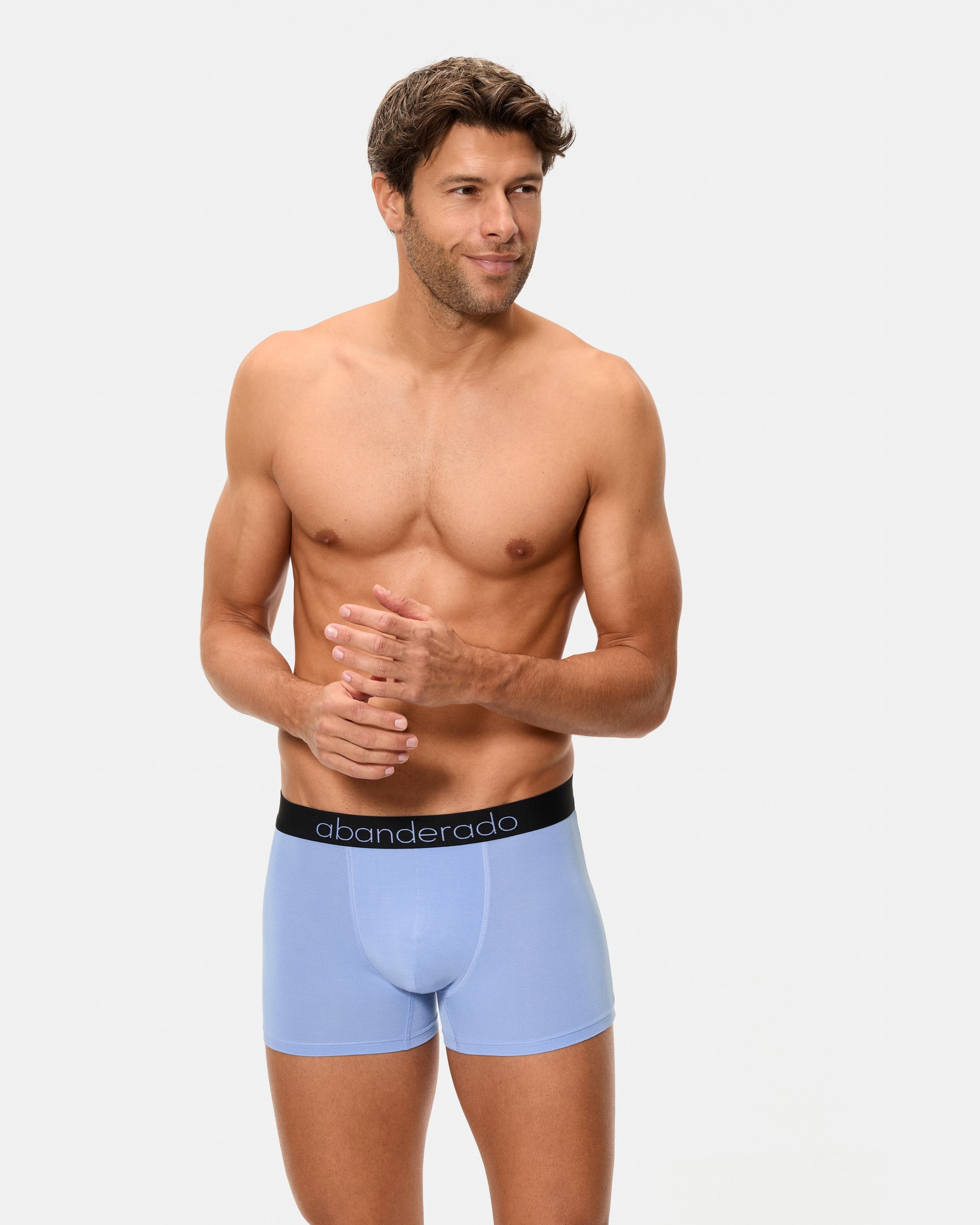 Boxers de punto de hombre de fibra natural de bambú - Abanderado - Azul claro / Azul marino Azul claro / Azul marino-5