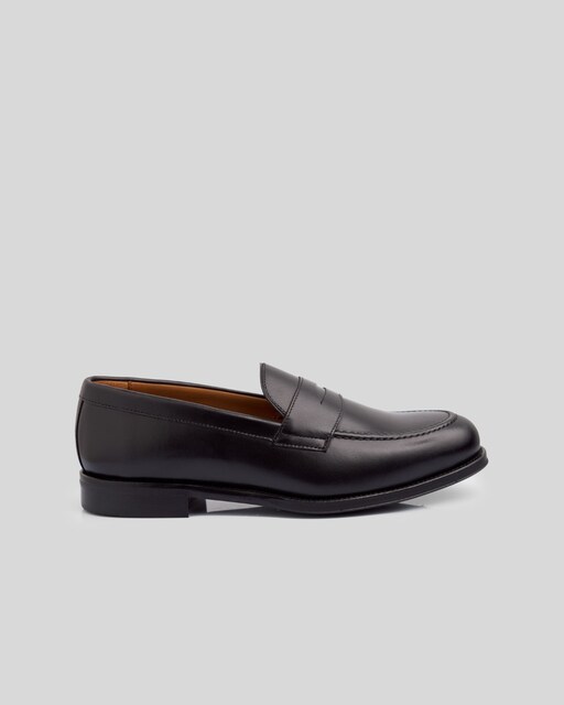 Imagen 0 de Mocasines de hombre de piel penny negro