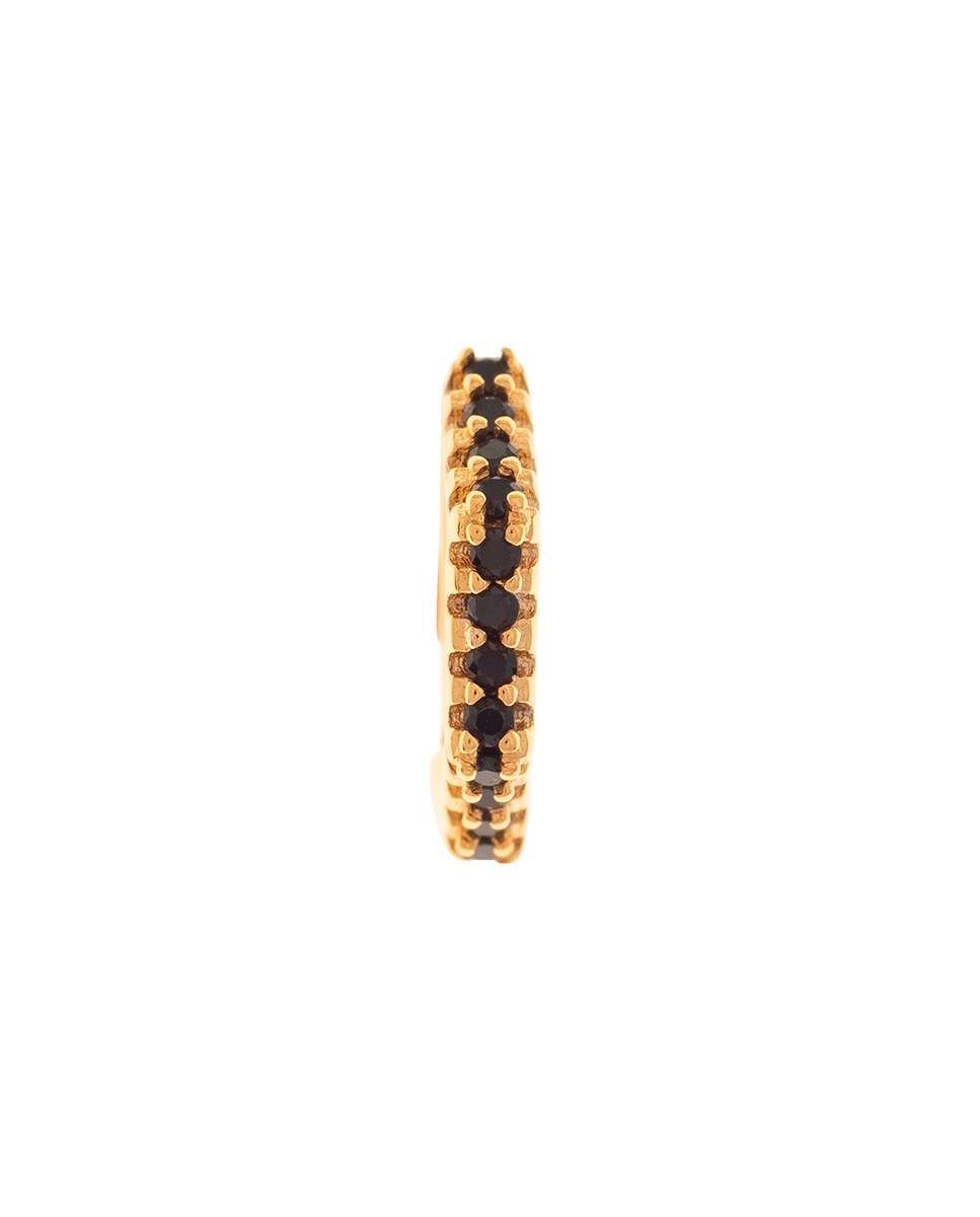 Piercing de aro Mishell de plata bañado en oro 18k Negro-2