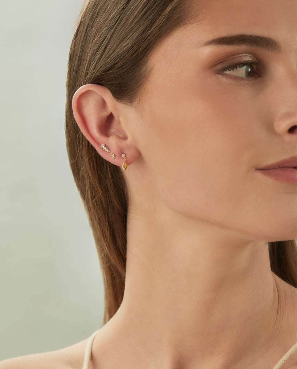 Piercing Trésor de plata bañado en rodio Blanco-3