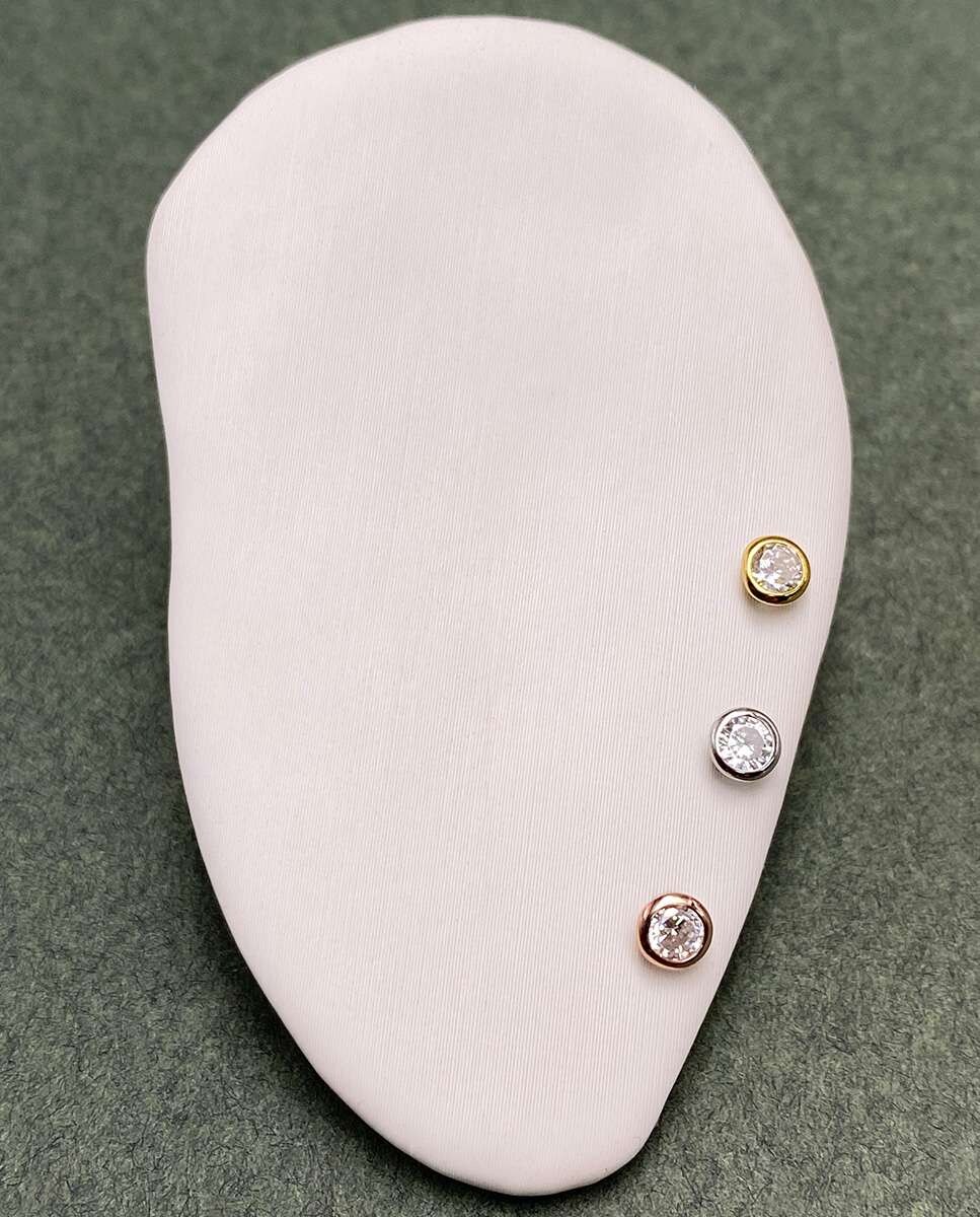 Piercing Trésor de plata bañado en rodio Blanco-4