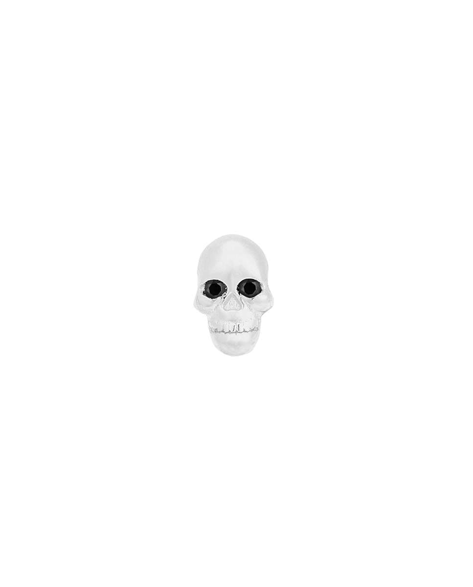 Piercing Calavera de plata bañado en rodio Negro-1