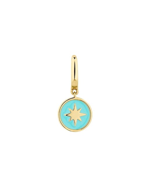 Imagen 0 de Piercing de aro Élodie elaborado de plata bañado en oro 18k con medallita estilo charm