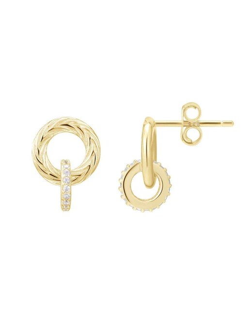 Imagen 0 de Pendientes de aro Diana de plata bañados en oro 18k