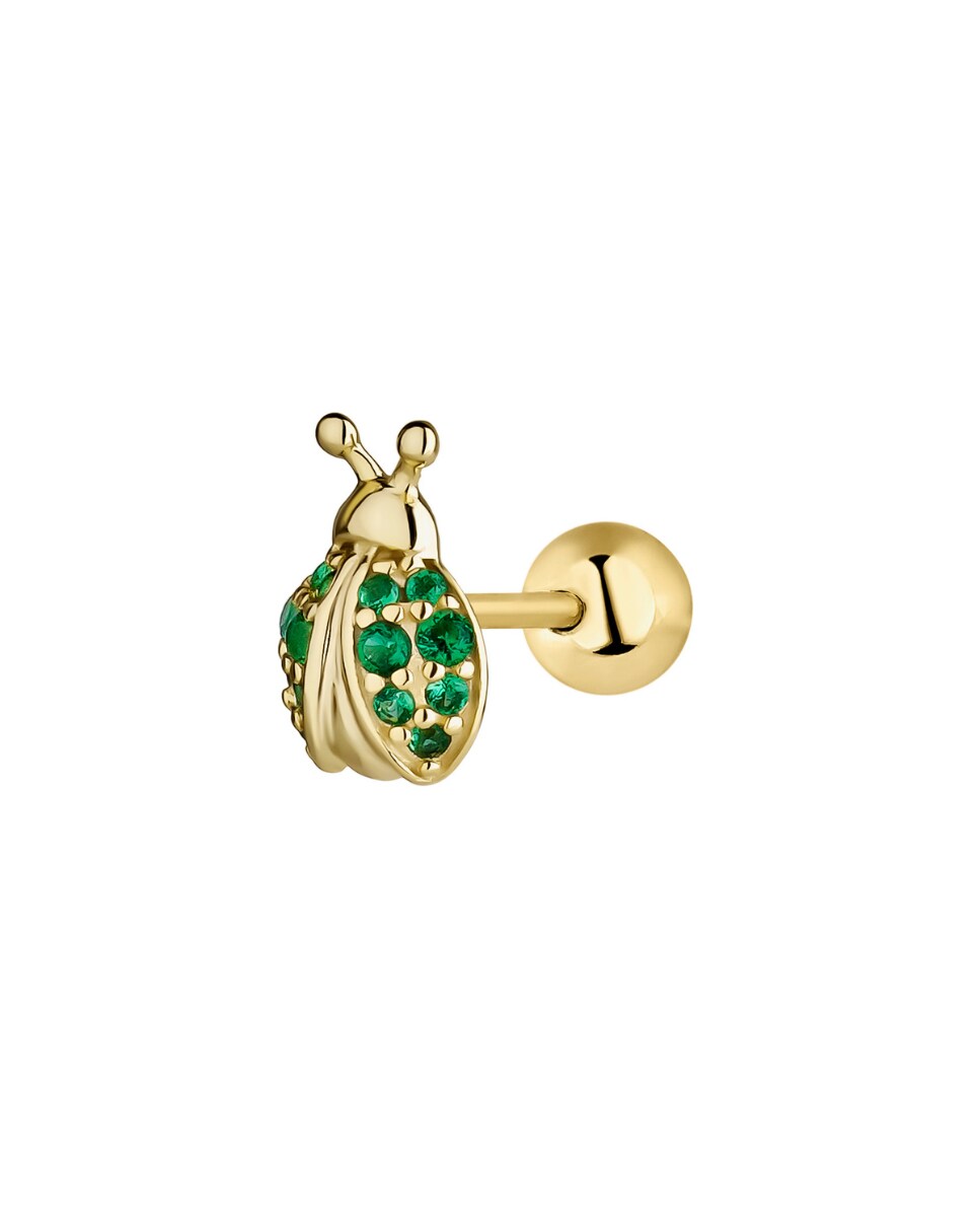 Piercing Coccinelle de plata bañado en oro 18k Verde-2