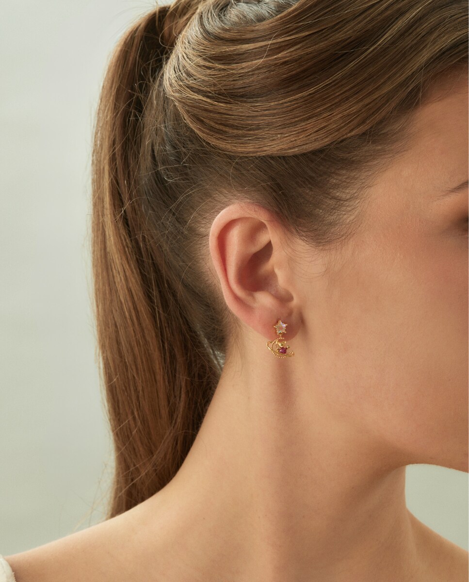 Piercing Pink Galaxy de plata bañada en oro 18k Rosa-3