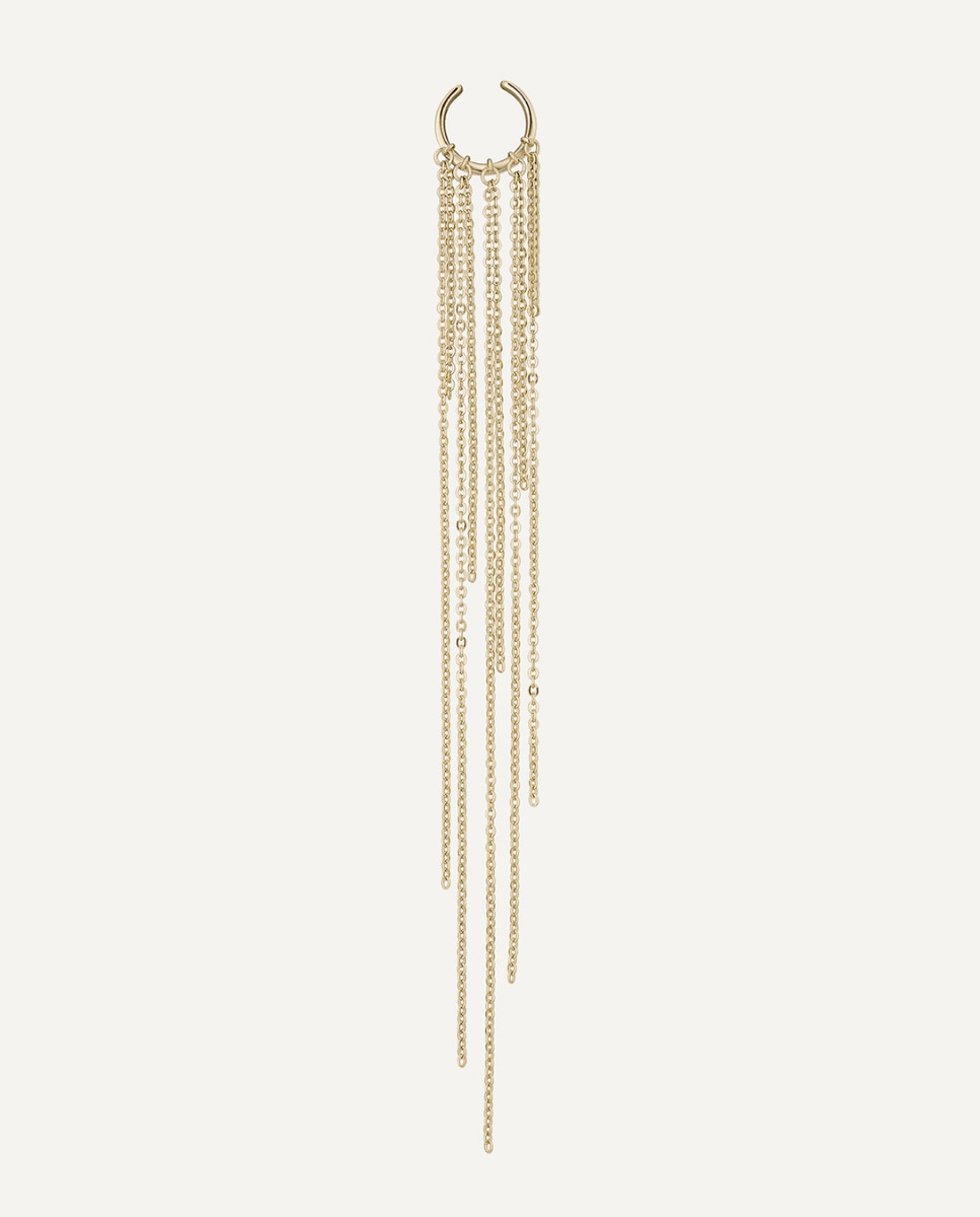 Earcuff Cascade de plata y baño de oro 18k