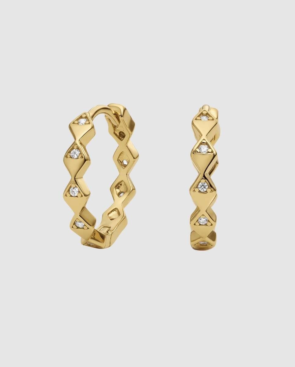 Aros Zianya de plata de ley 925 con baño de oro 18k Azul-1